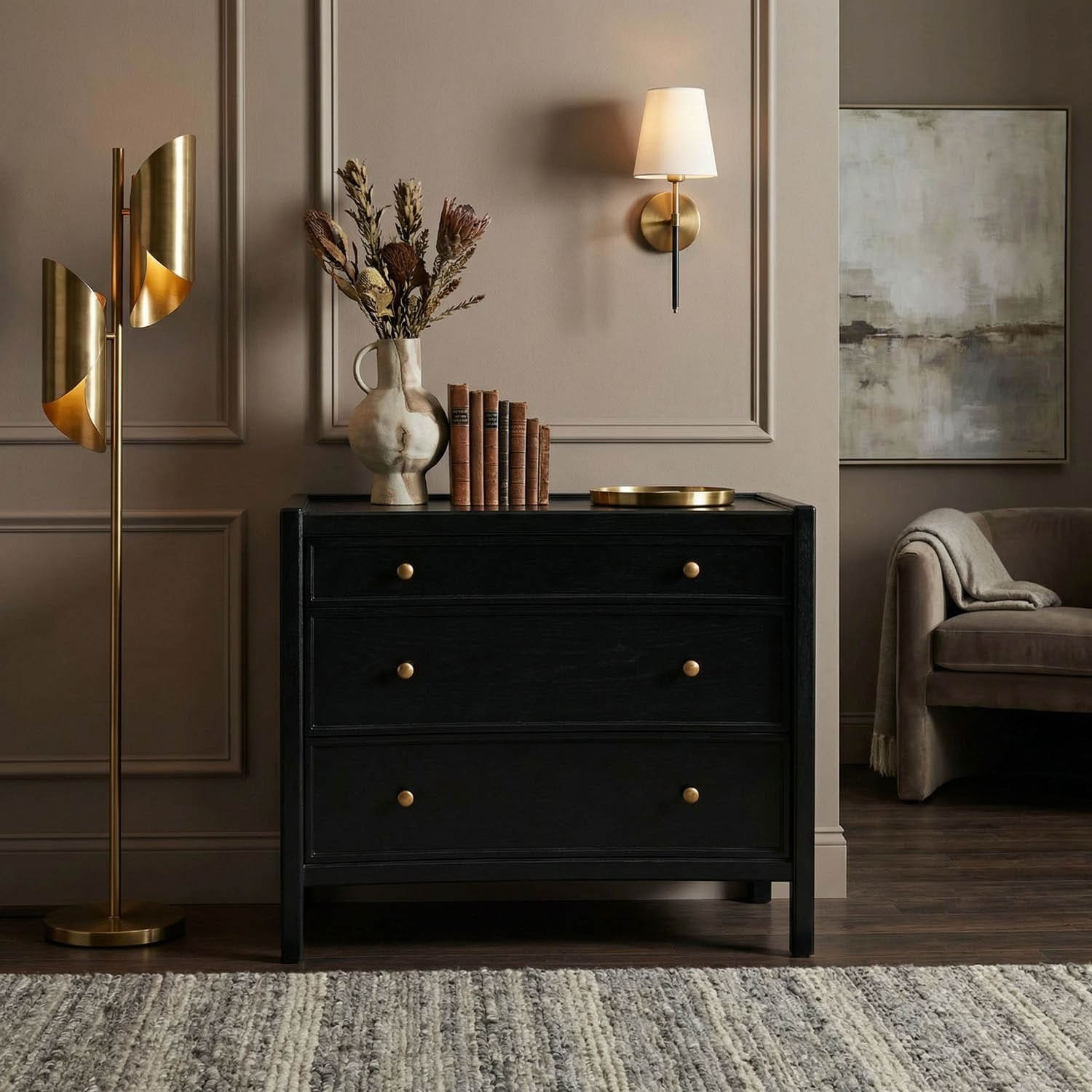 Hampton Side Table, Hand Rubbed Black