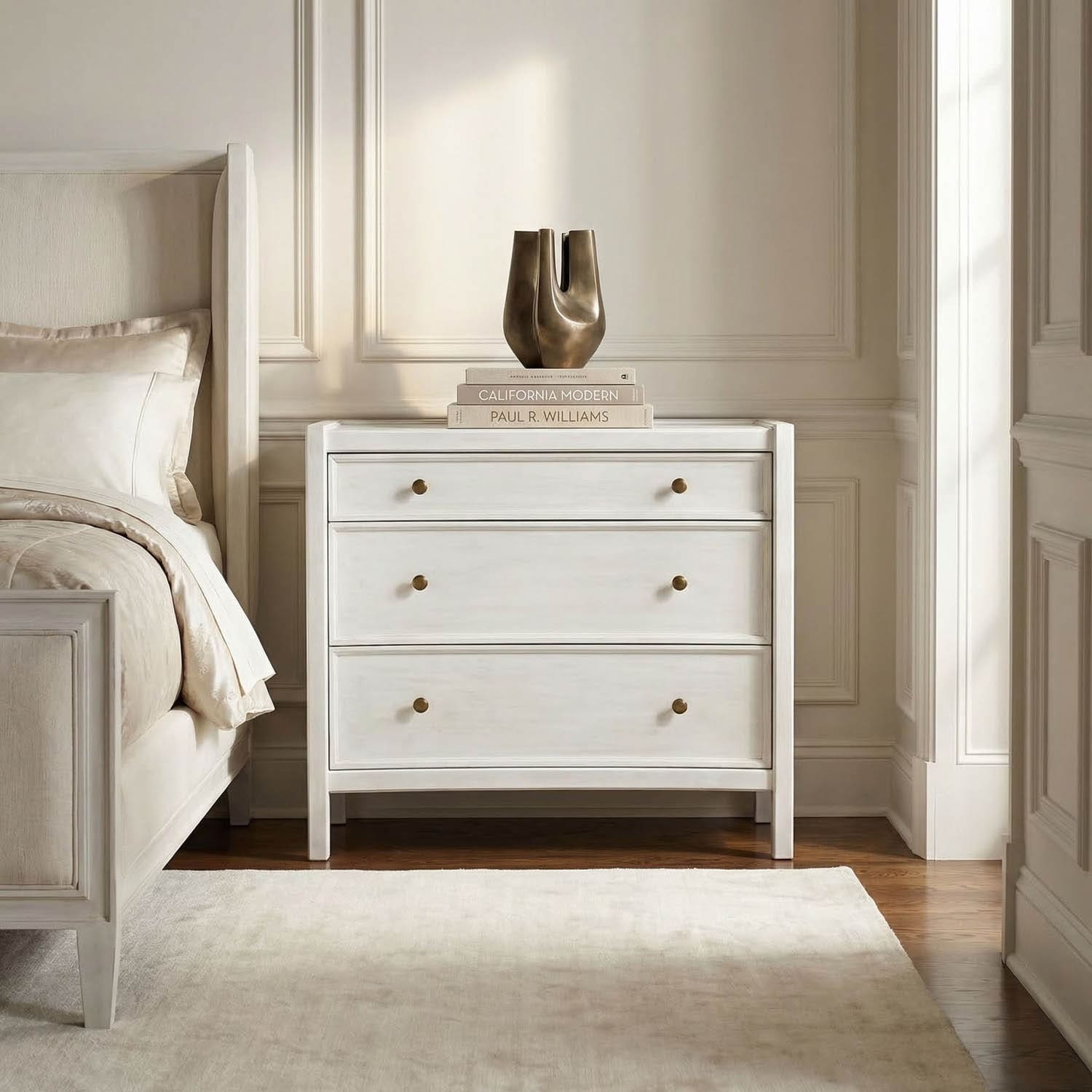 Hampton Side Table, White Wash