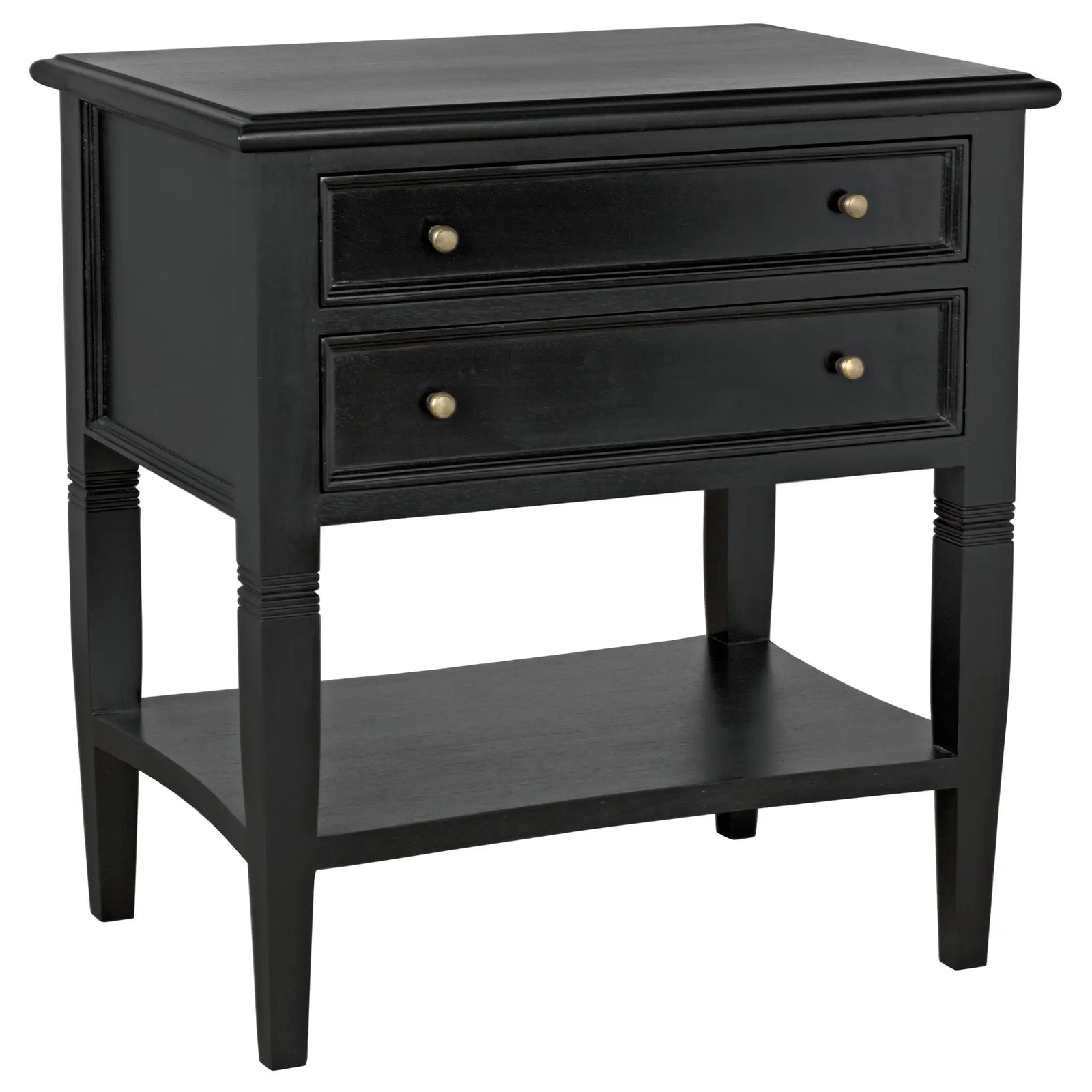 Oxford 2-Drawer Side Table, Hand Rubbed Black