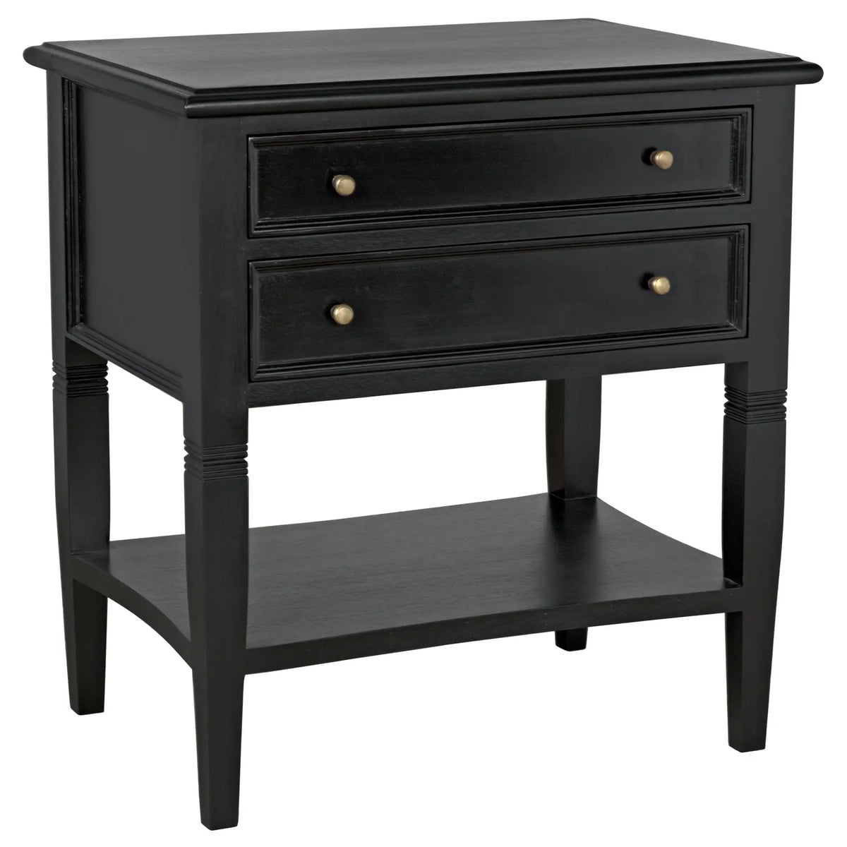 Oxford 2-Drawer Side Table, Hand Rubbed Black