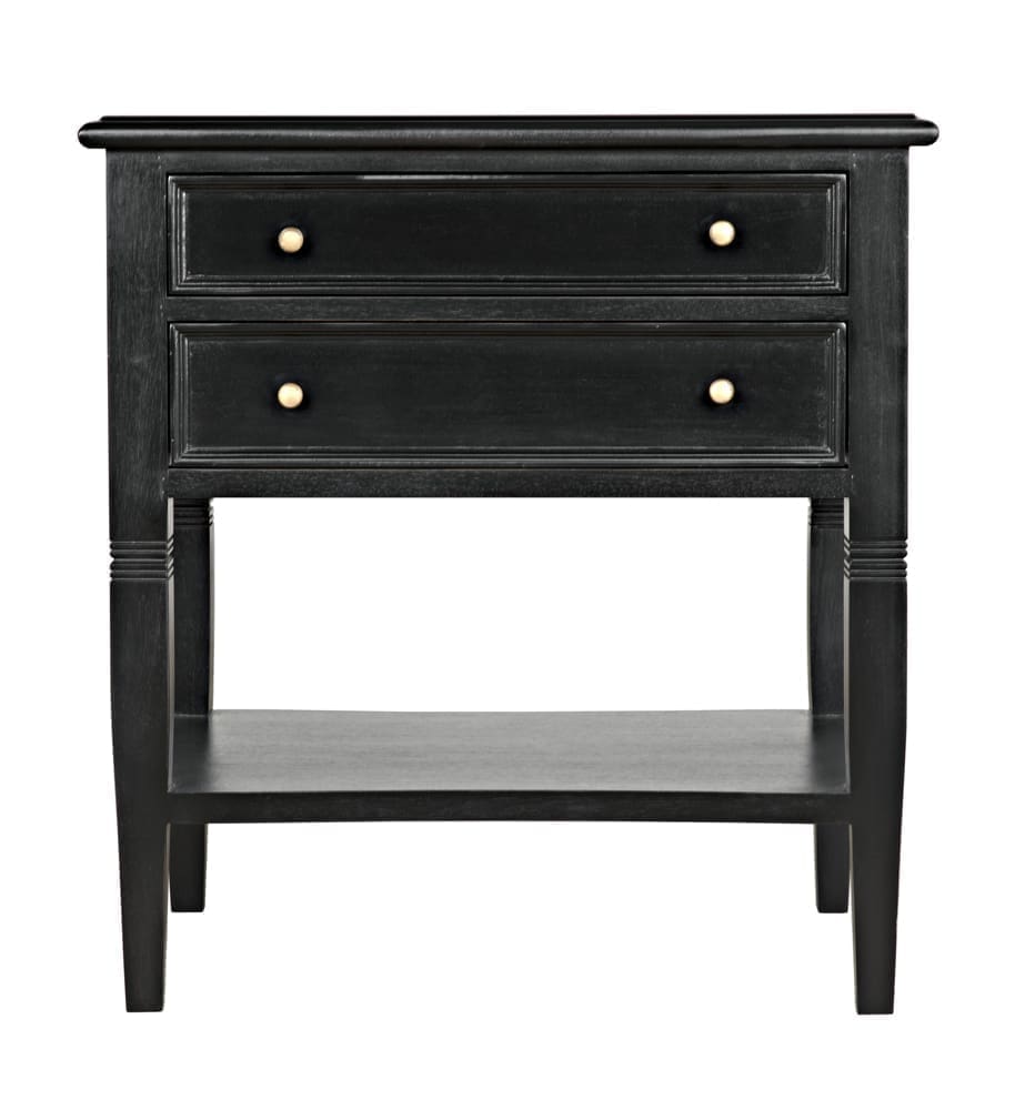 Oxford 2-Drawer Side Table, Hand Rubbed Black