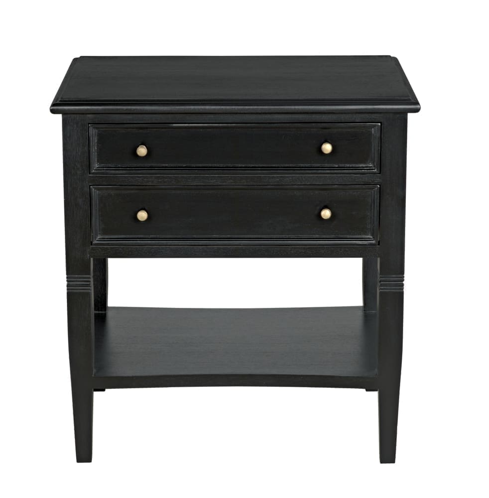 Oxford 2-Drawer Side Table, Hand Rubbed Black