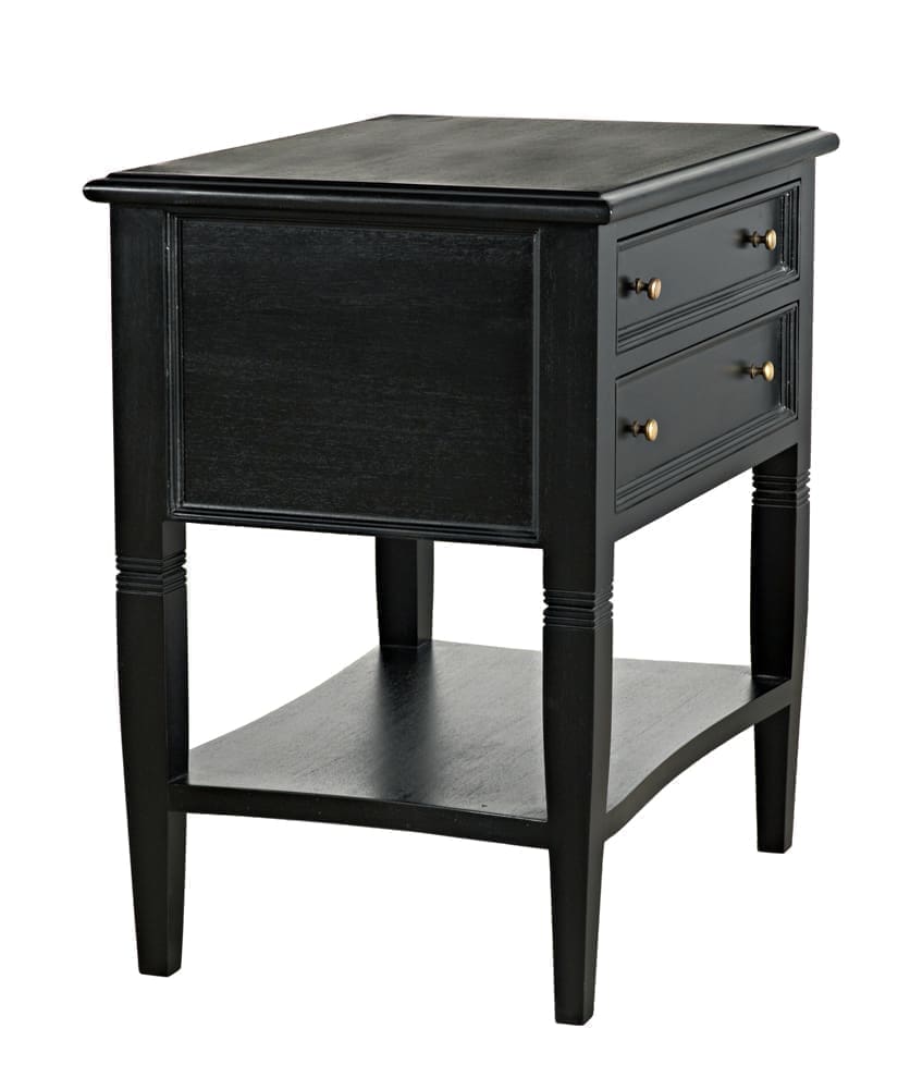 Oxford 2-Drawer Side Table, Hand Rubbed Black