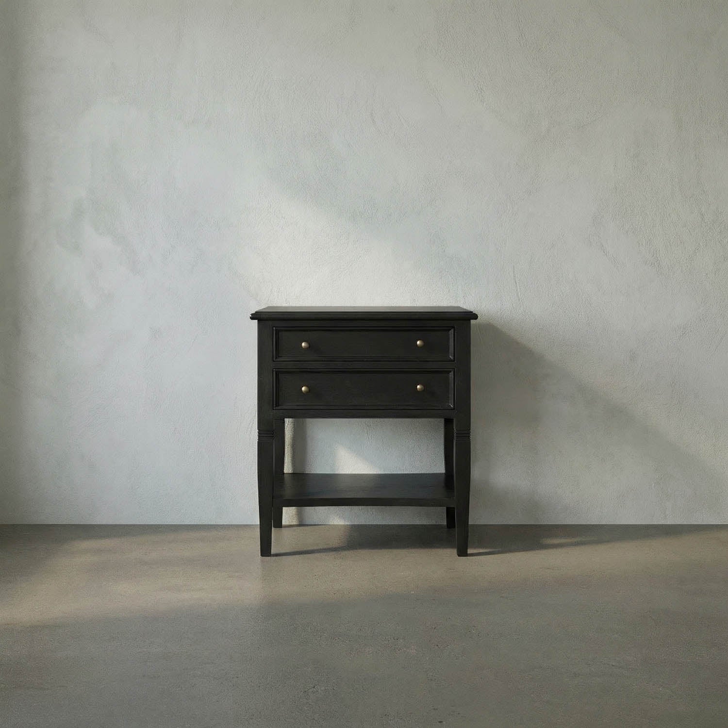 Oxford 2-Drawer Side Table, Hand Rubbed Black by Noir