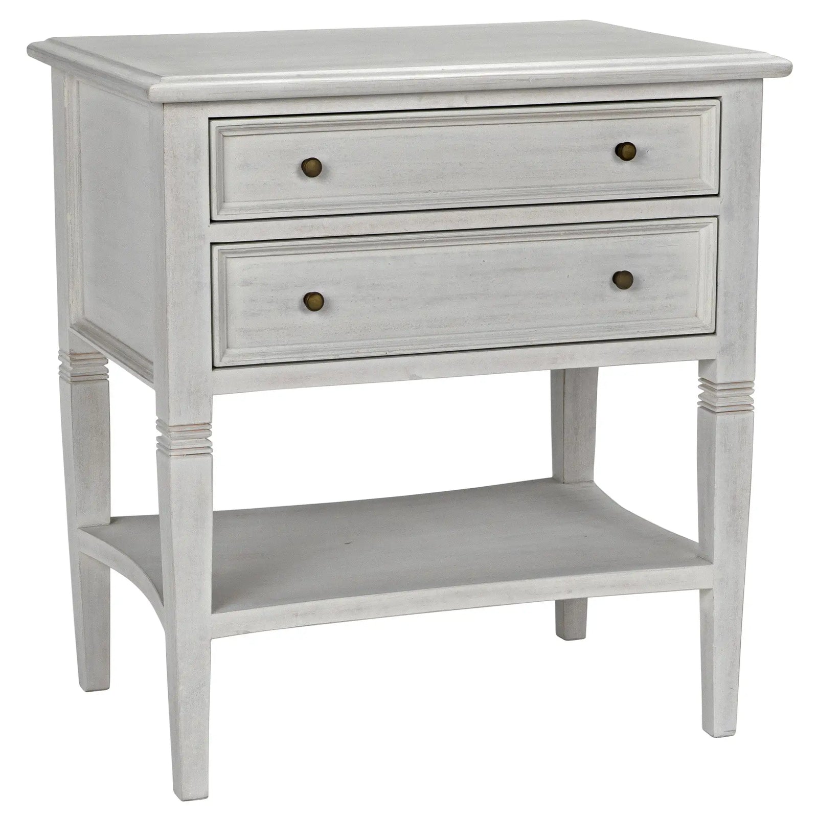 Oxford 2-Drawer Side Table, White Wash