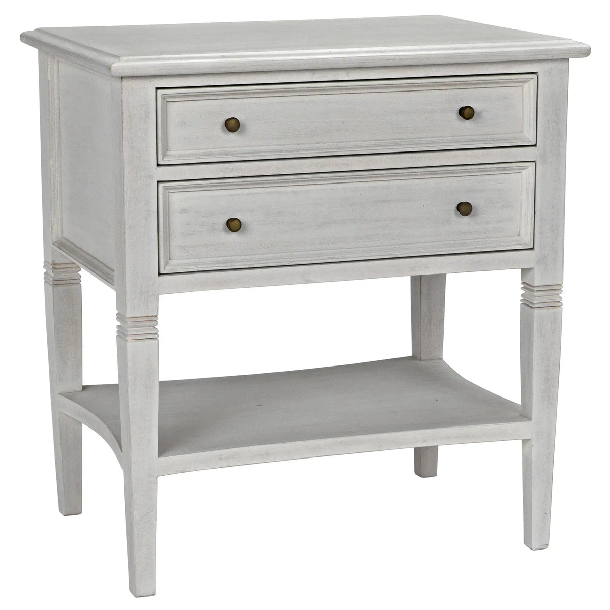 Oxford 2-Drawer Side Table, White Wash