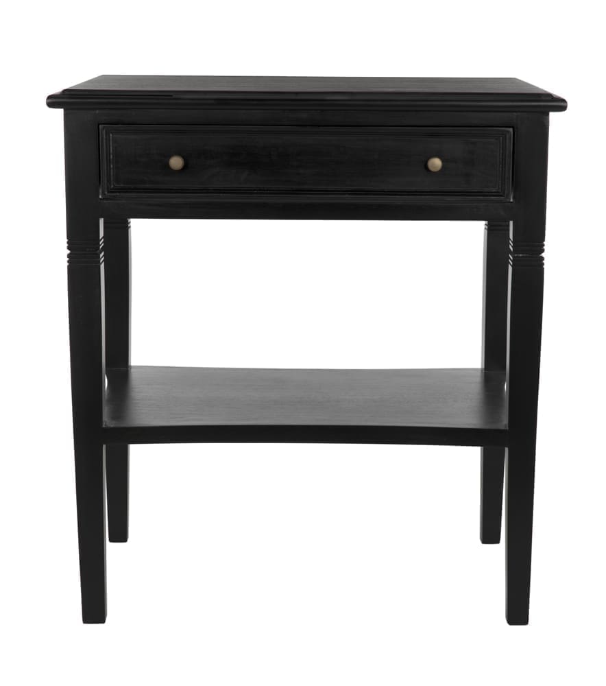 Oxford 1-Drawer Side Table, Hand Rubbed Black