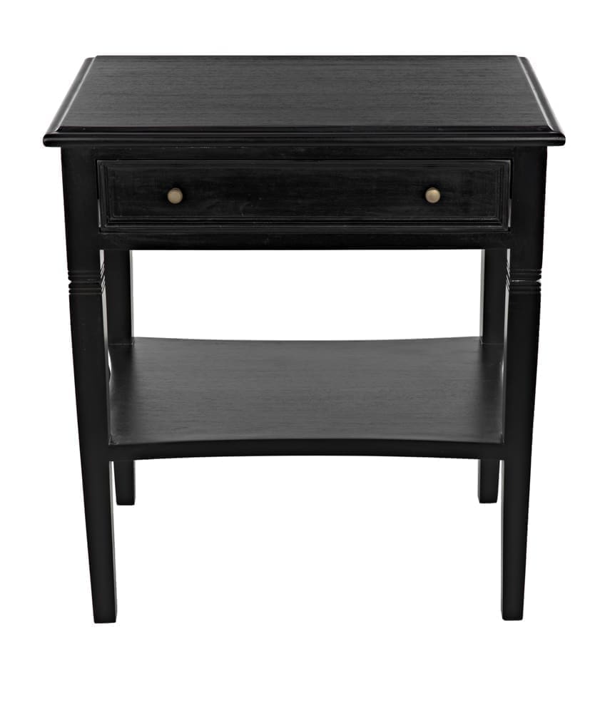 Oxford 1-Drawer Side Table, Hand Rubbed Black