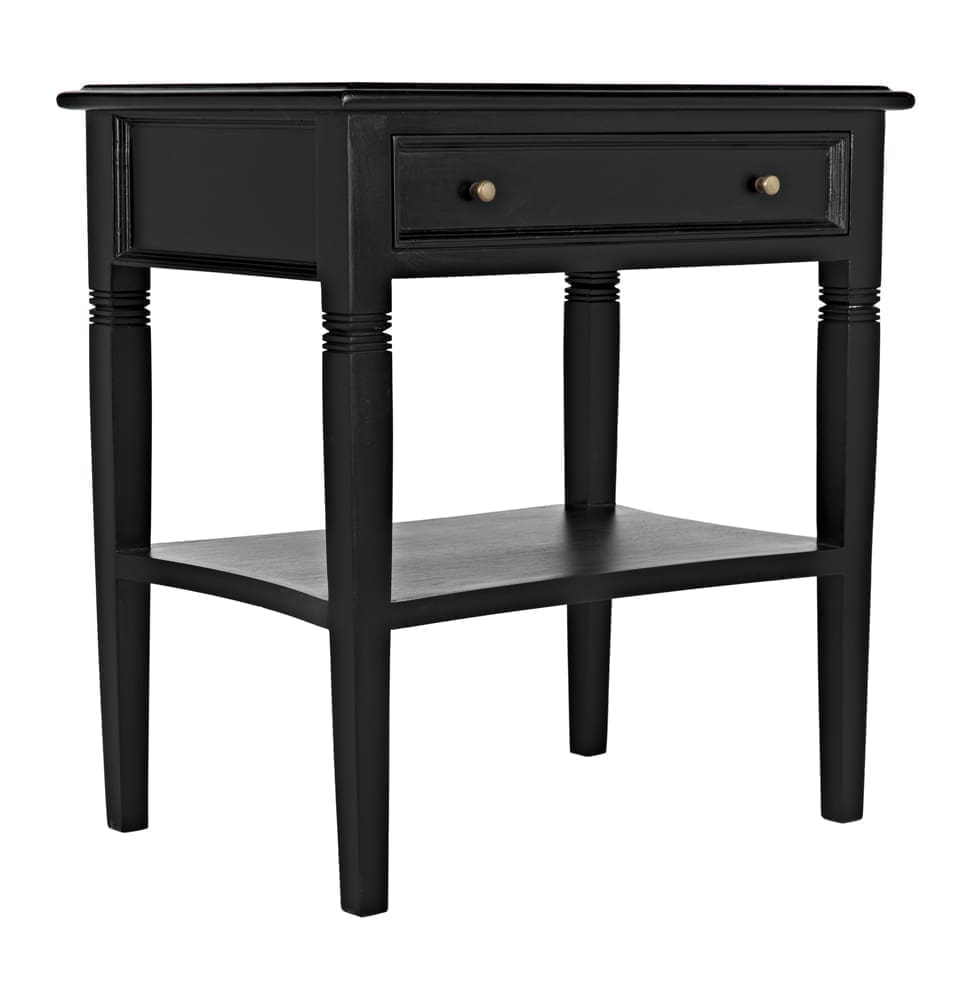 Oxford 1-Drawer Side Table, Hand Rubbed Black