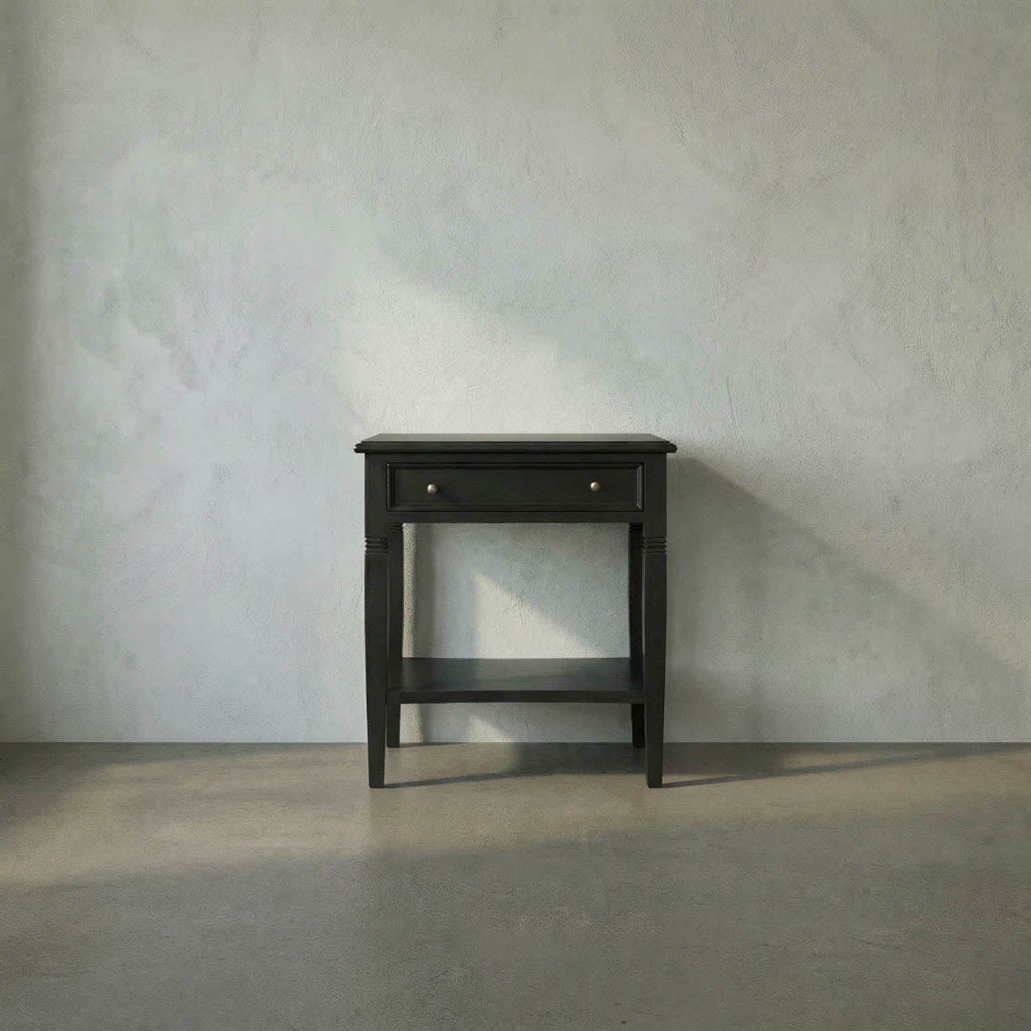 Oxford 1-Drawer Side Table, Hand Rubbed Black by Noir