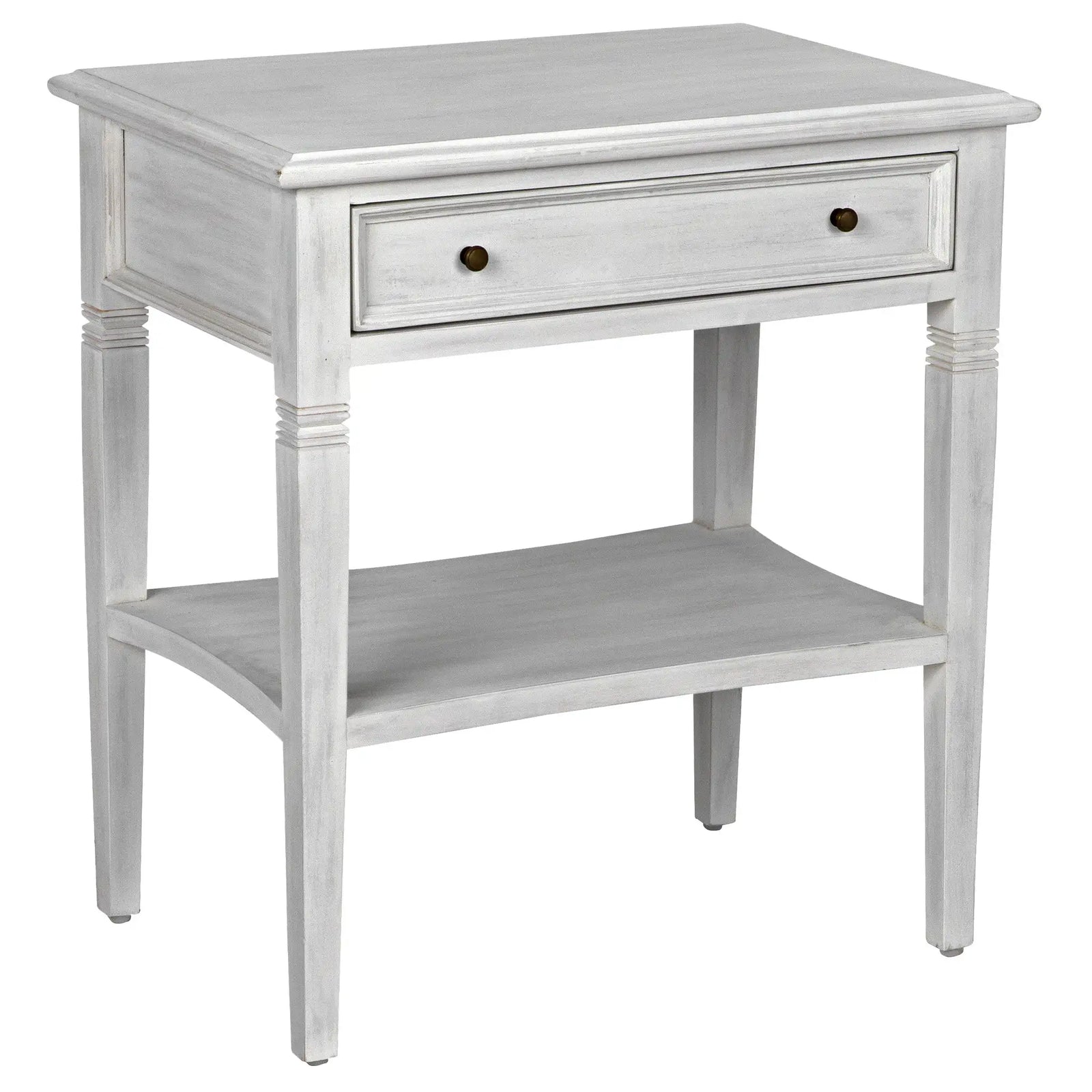 Oxford 1-Drawer Side Table, White Wash