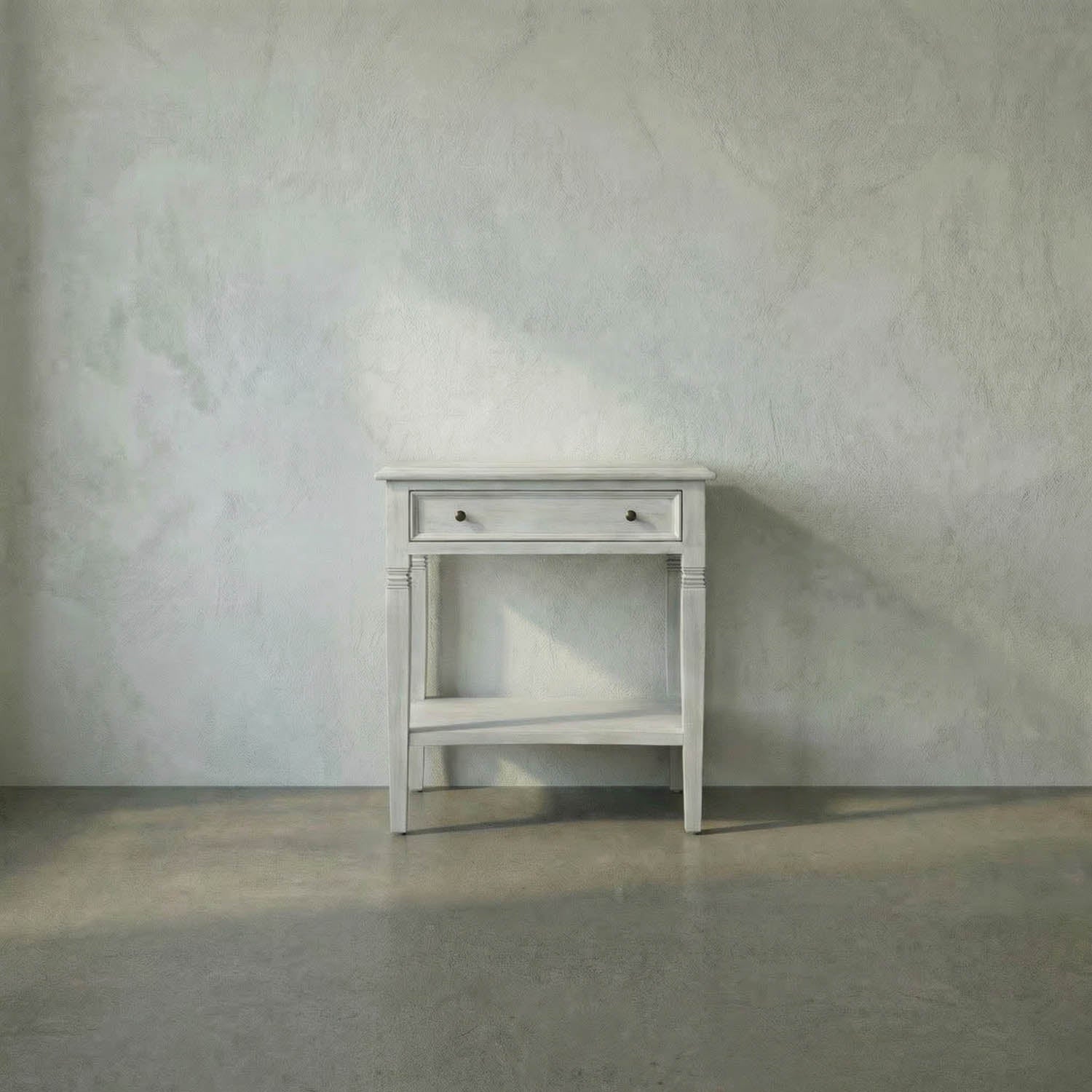 Oxford 1-Drawer Side Table, White Wash by Noir