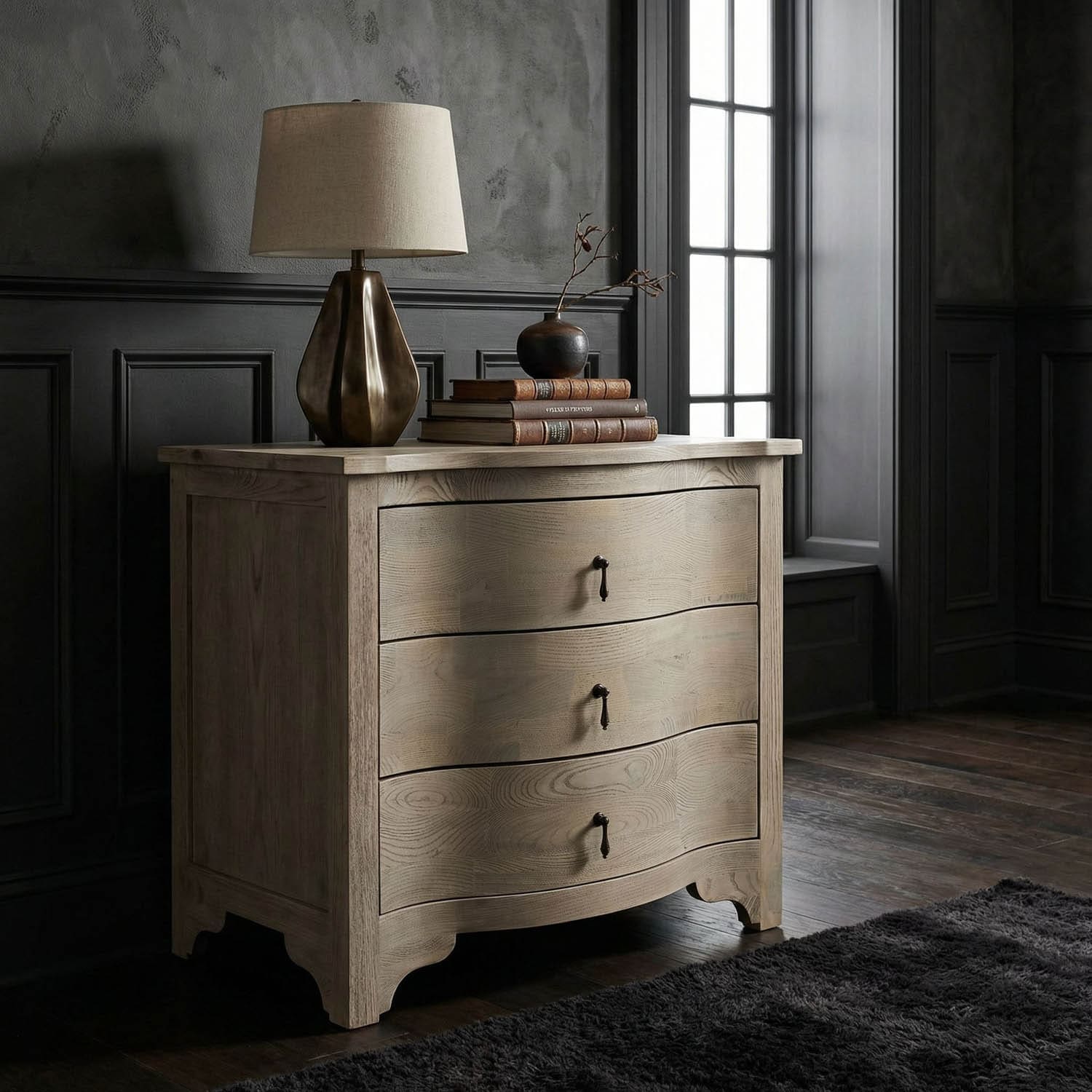 Curved Front Side Table