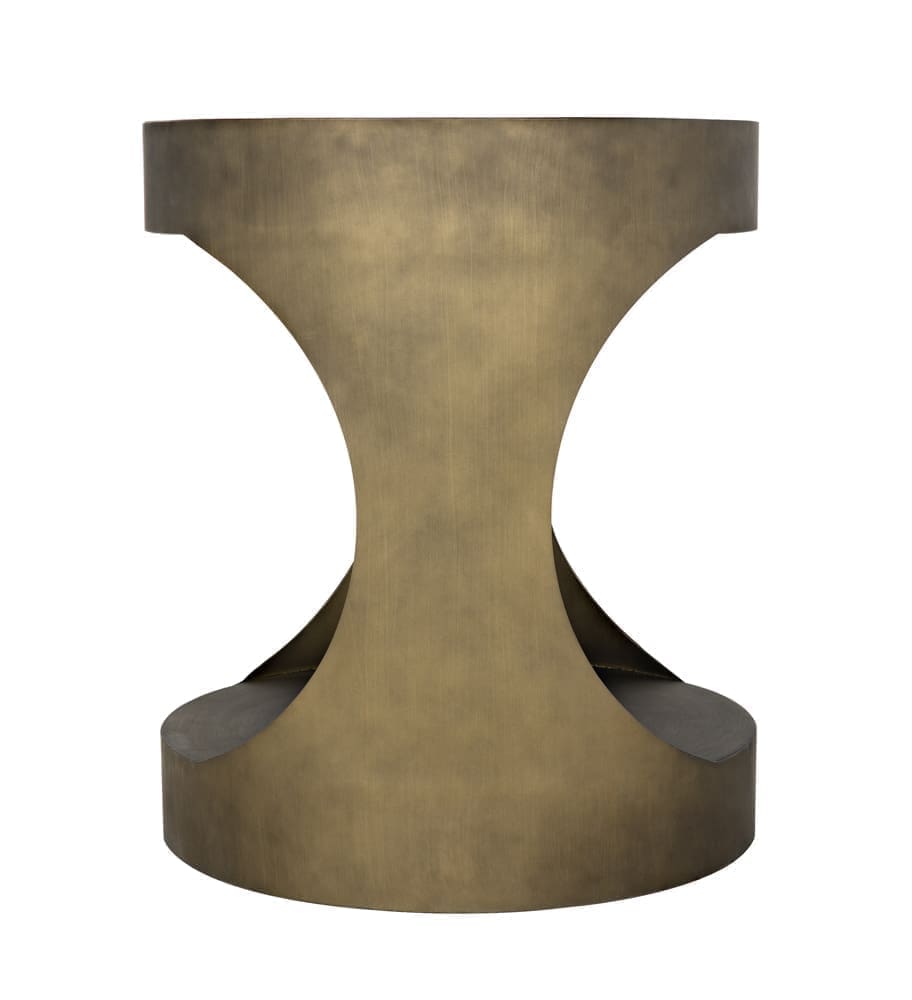Eclipse Round Side Table, Metal with Aged Brass Finish