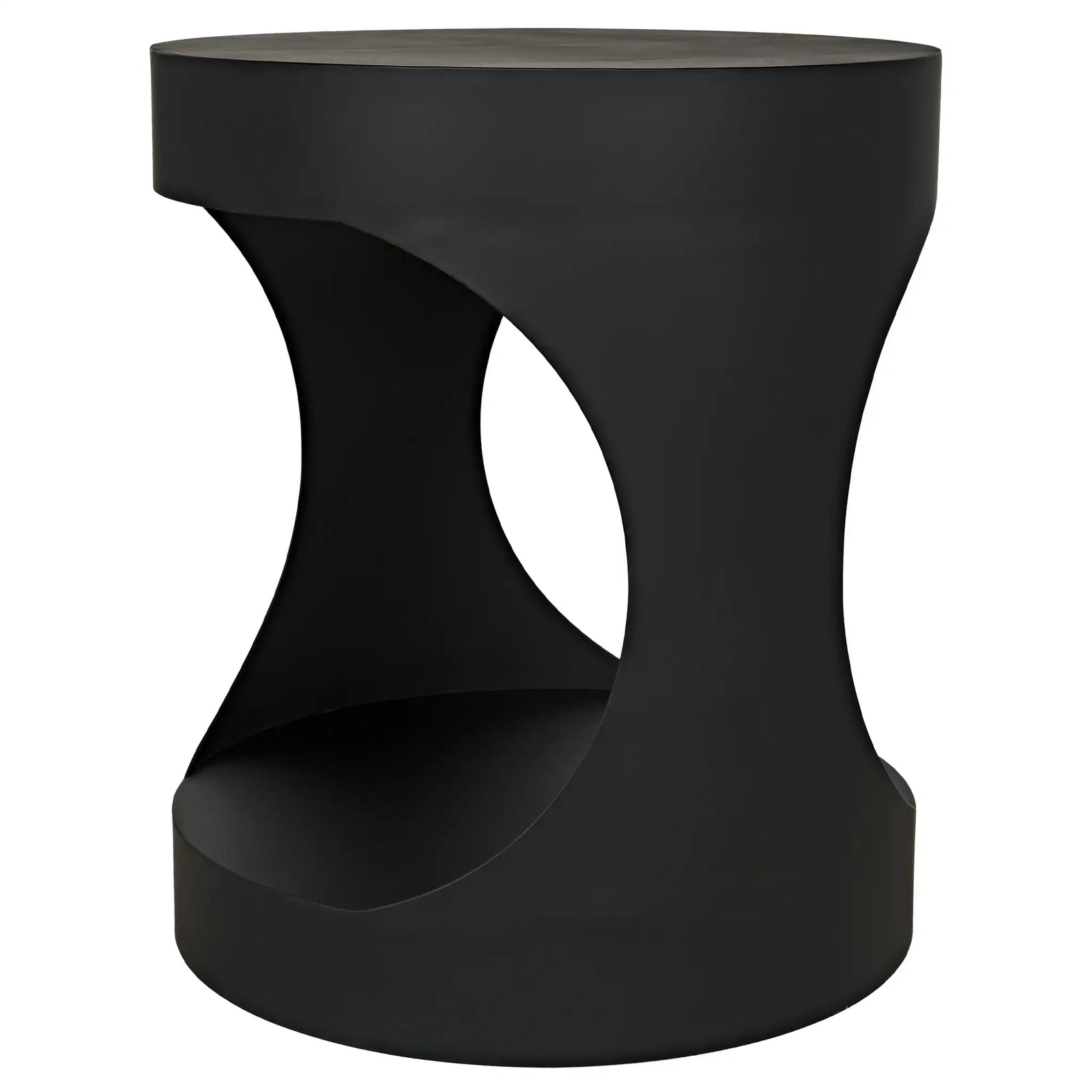 Eclipse Round Side Table, Black Iron