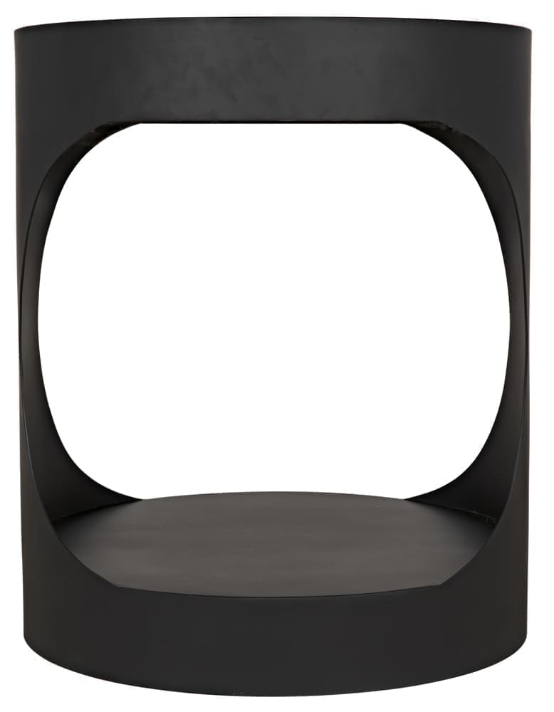 Eclipse Round Side Table, Black Iron