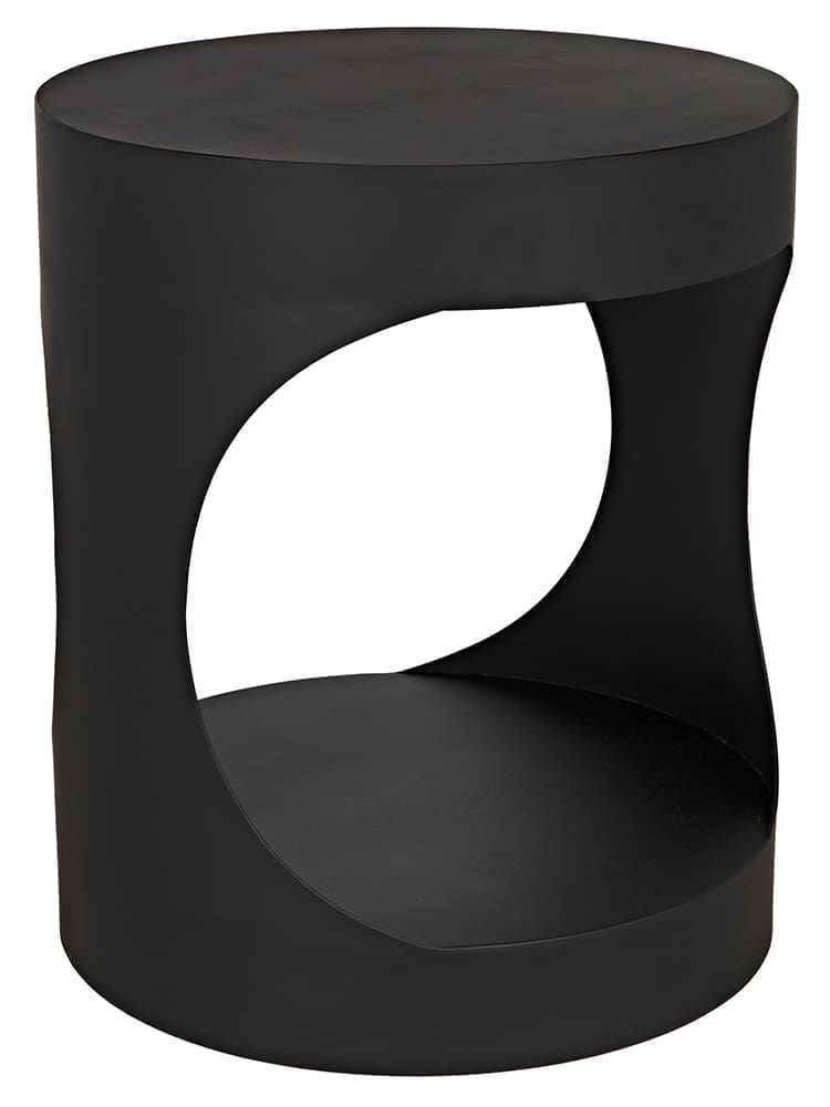 Eclipse Round Side Table, Black Iron