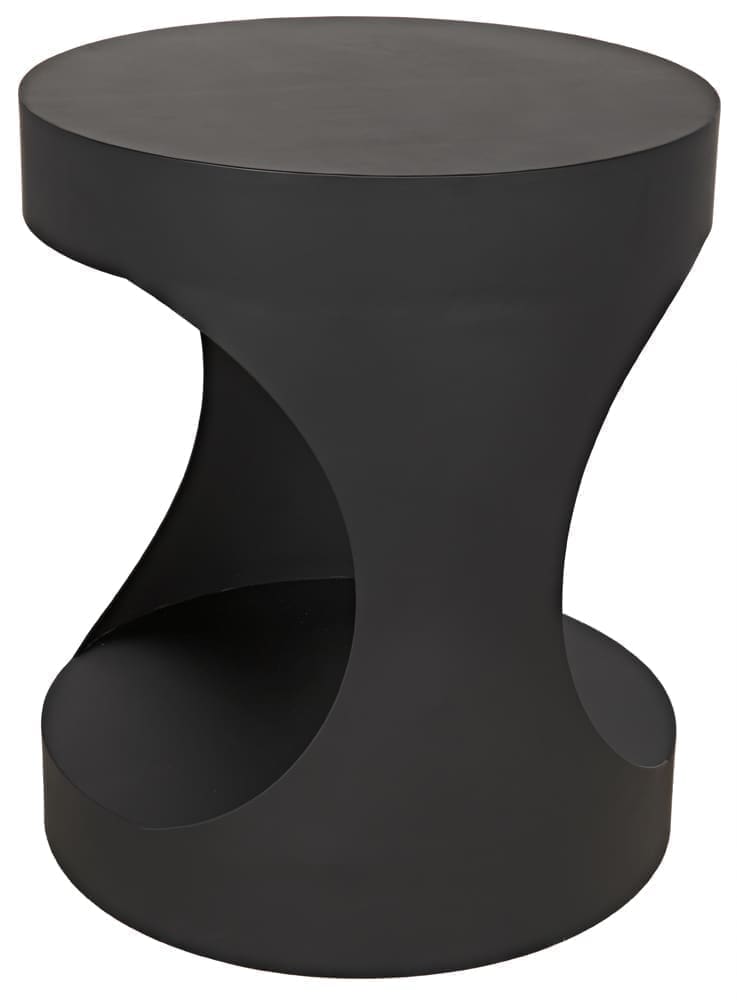 Eclipse Round Side Table, Black Iron