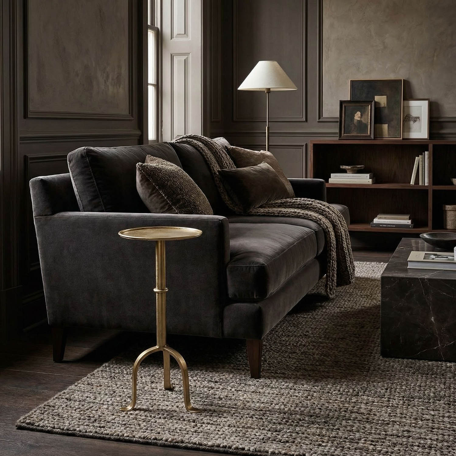 Tini Side Table, Metal with Brass Finish