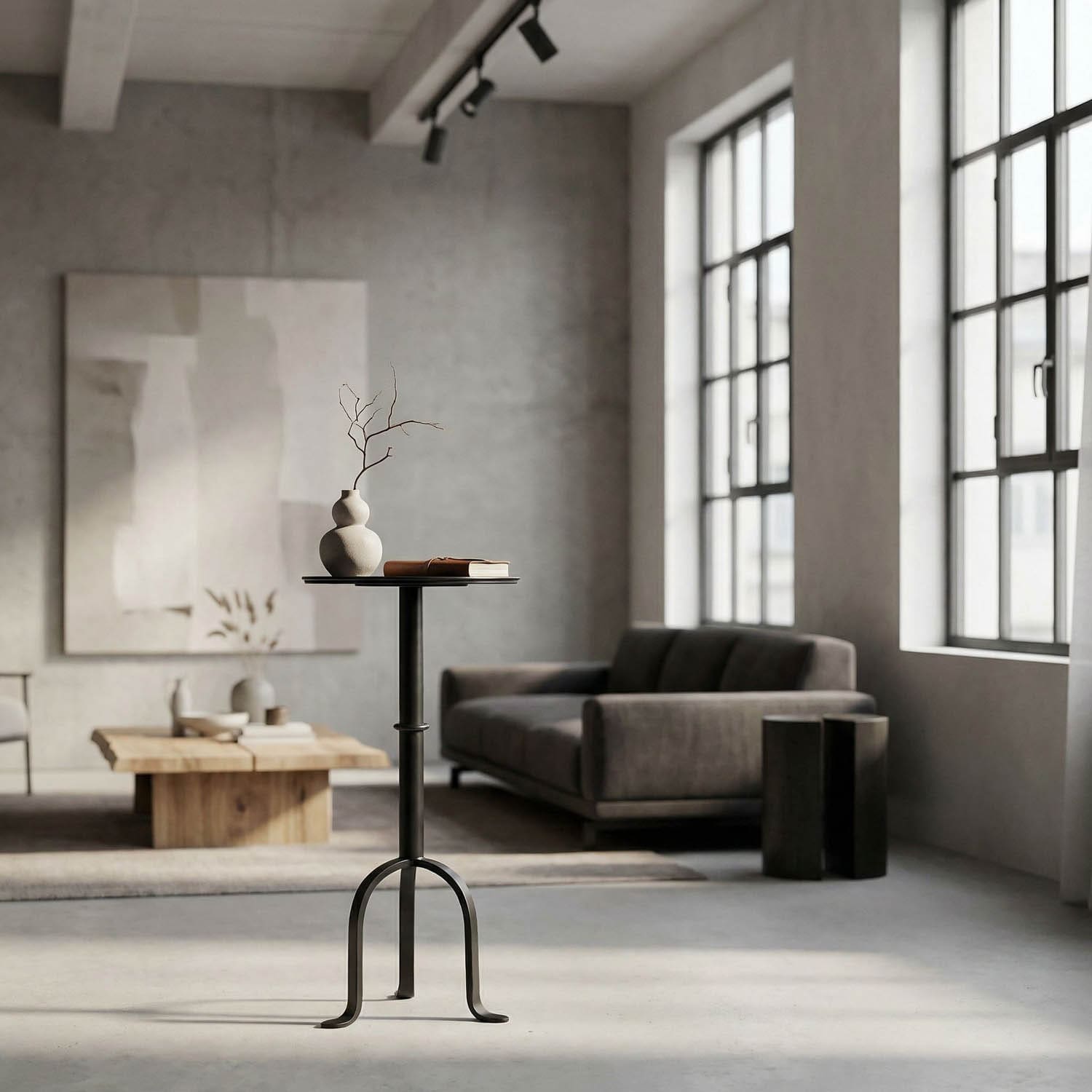Tini Side Table, Black Iron