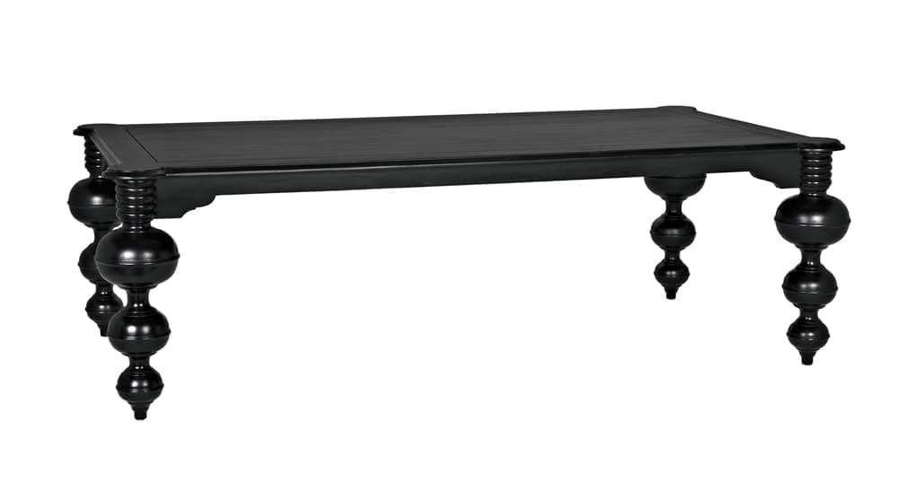 Claudio Dining Table, Hand Rubbed Black