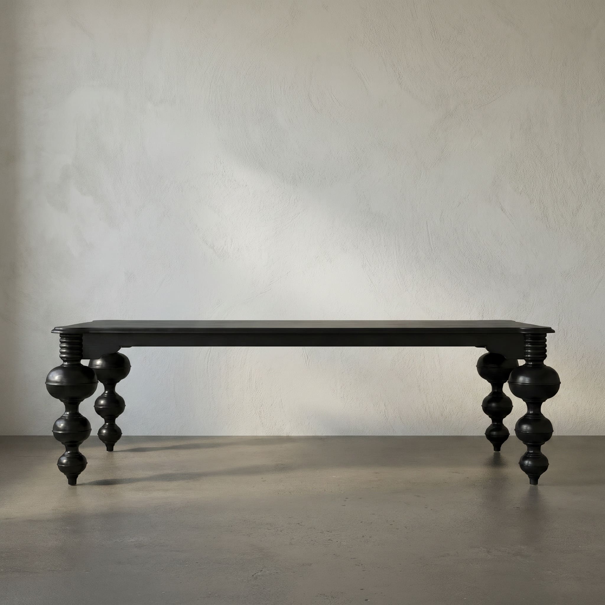 Claudio Dining Table, Hand Rubbed Black