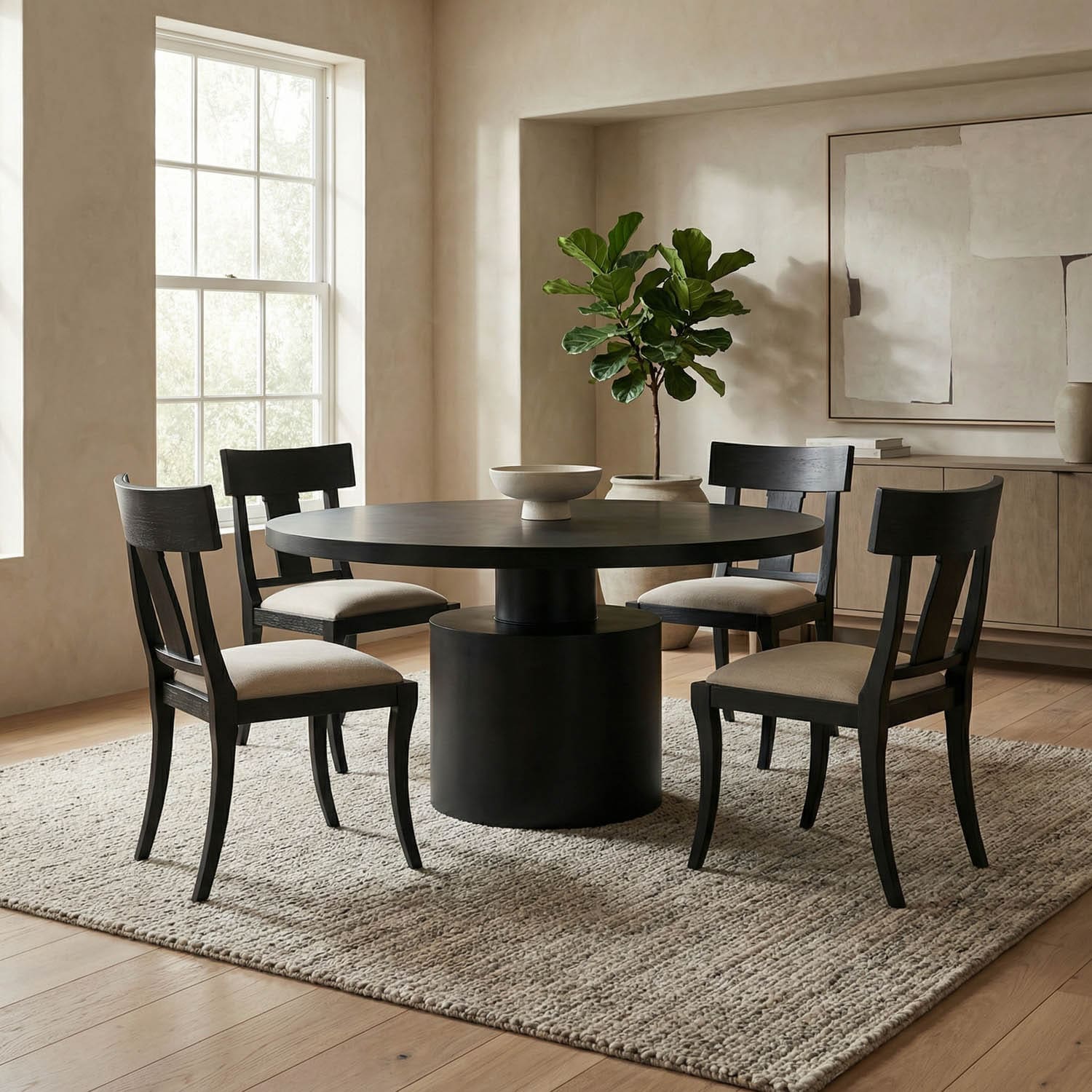 Marlow Dining Table, Black Iron