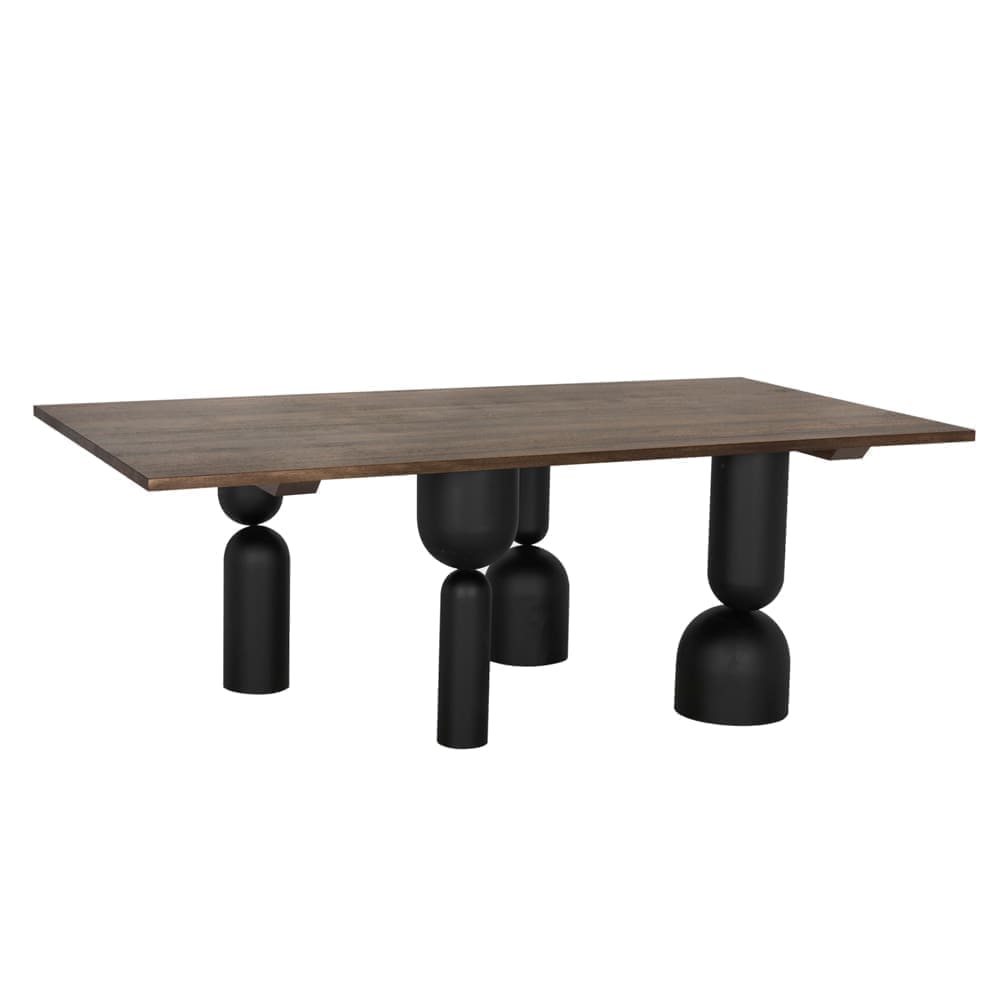 LEANDRA DINING TABLE WITH WALNUT TOP