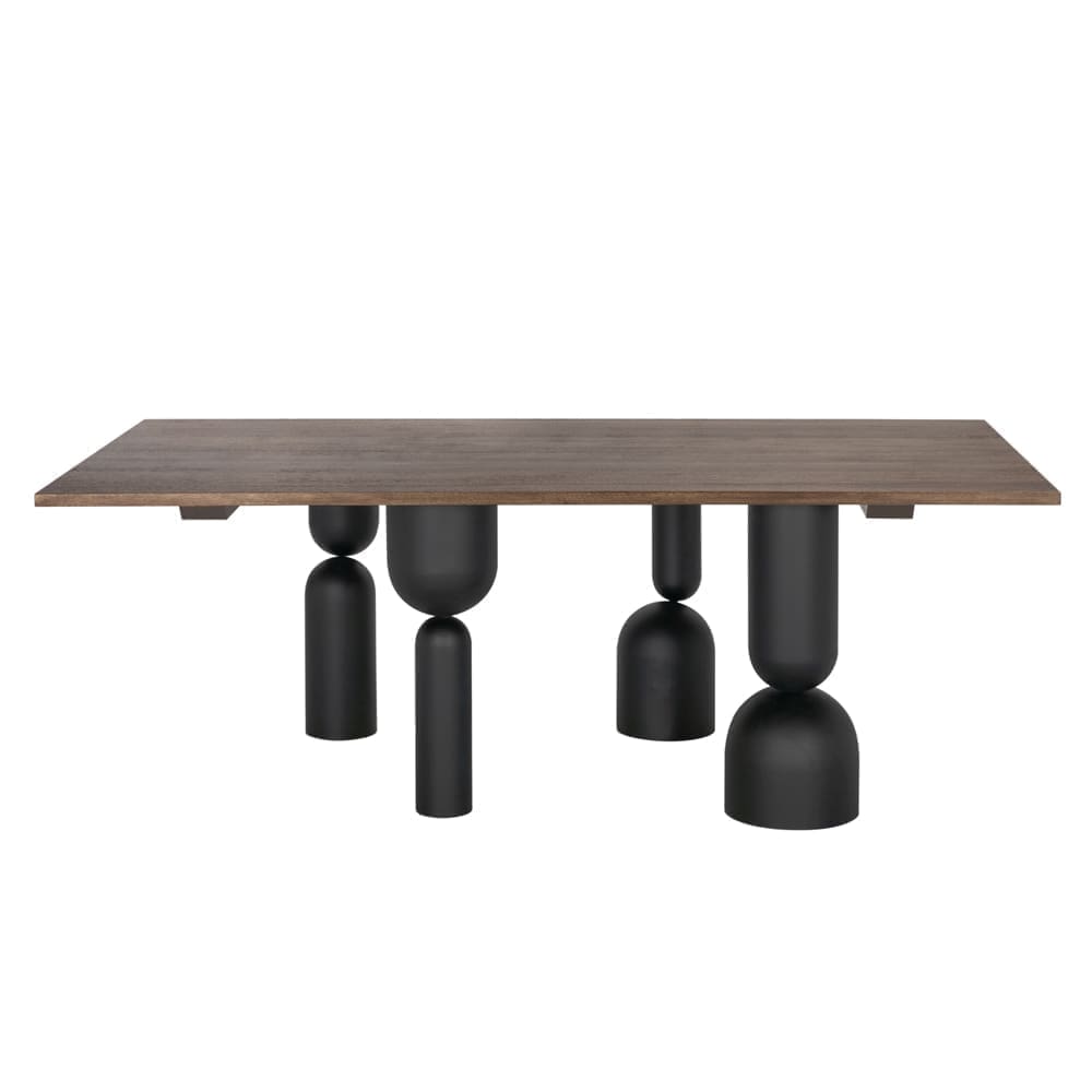LEANDRA DINING TABLE WITH WALNUT TOP