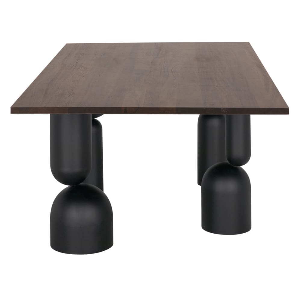 LEANDRA DINING TABLE WITH WALNUT TOP