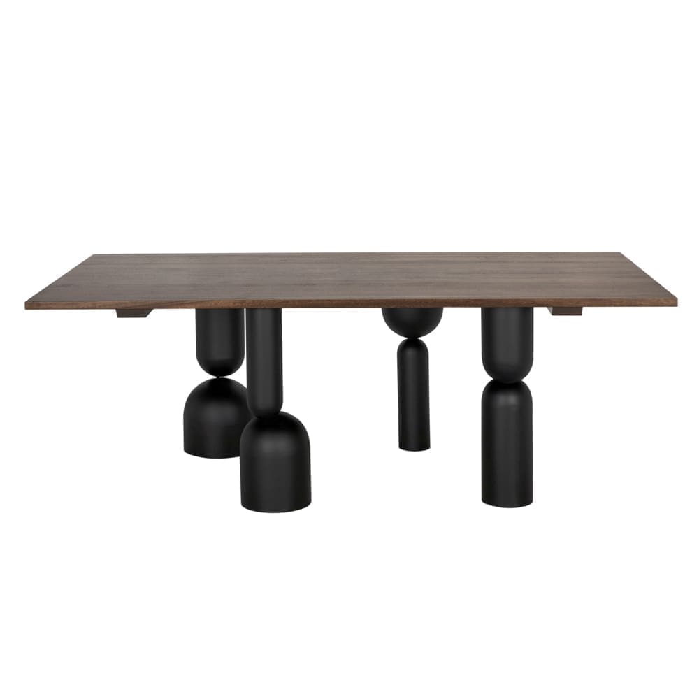 LEANDRA DINING TABLE WITH WALNUT TOP