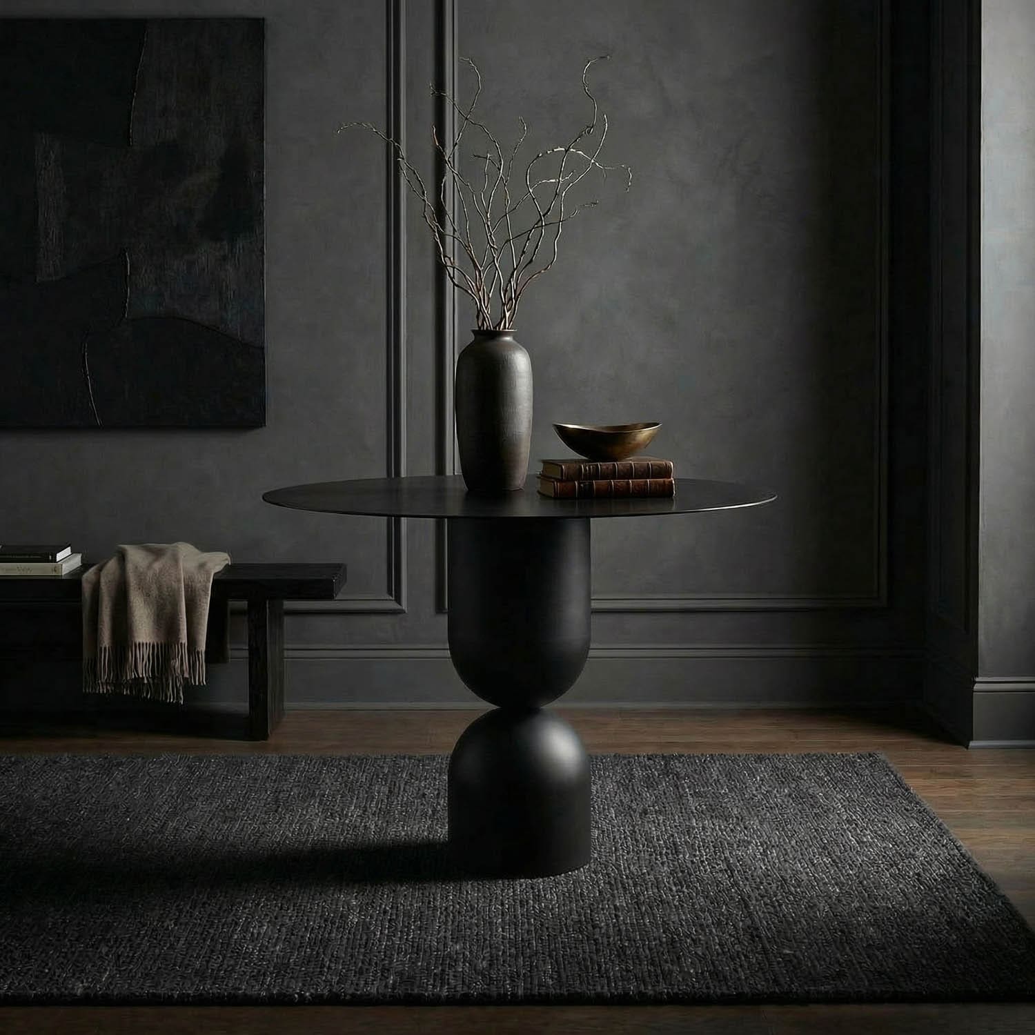 Wanda Dining Table, Black Iron