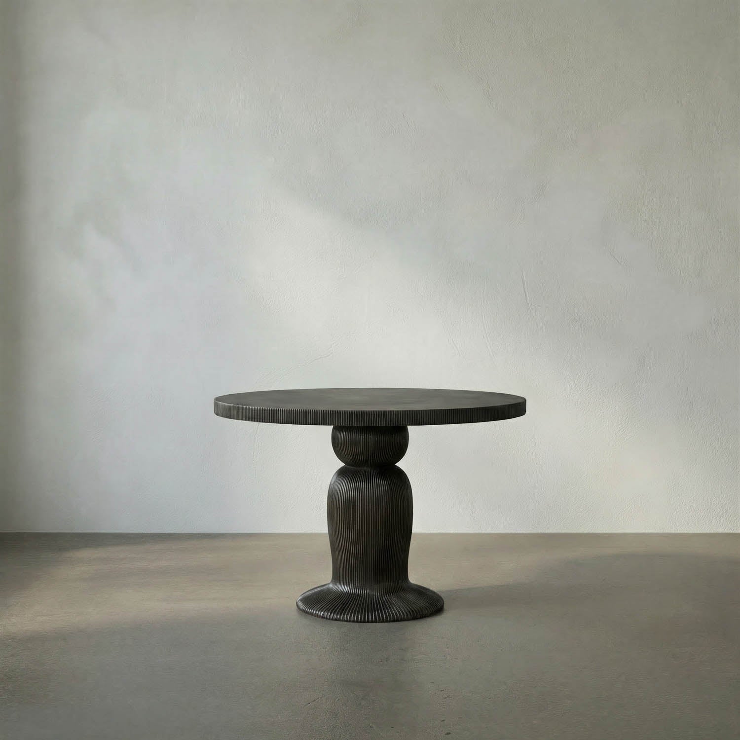 Portobello Dining Table, Hand Rubbed Black with Light Brown Trim by Noir