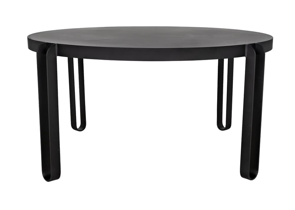 Marcellus Dining Table, 63″, Black Metal