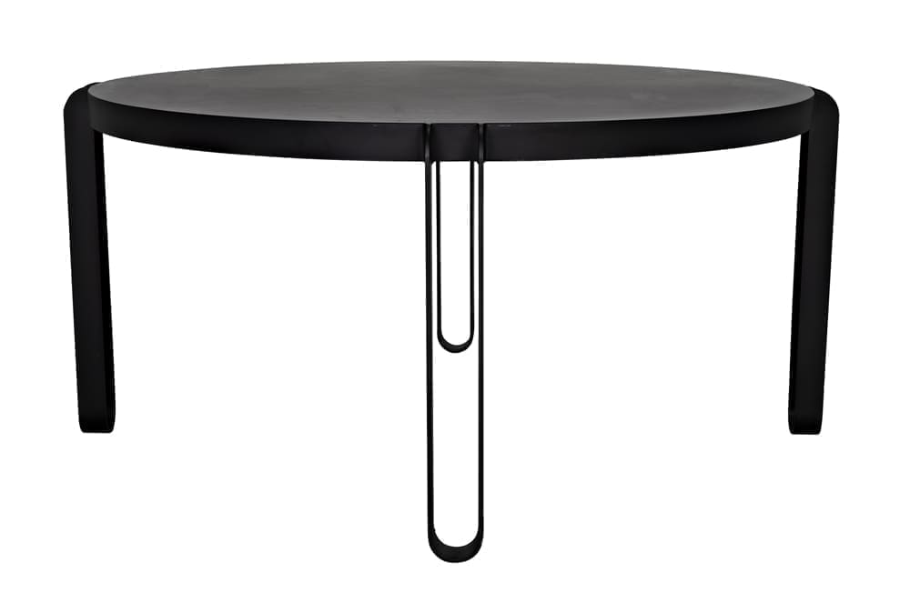 Marcellus Dining Table, 63″, Black Metal