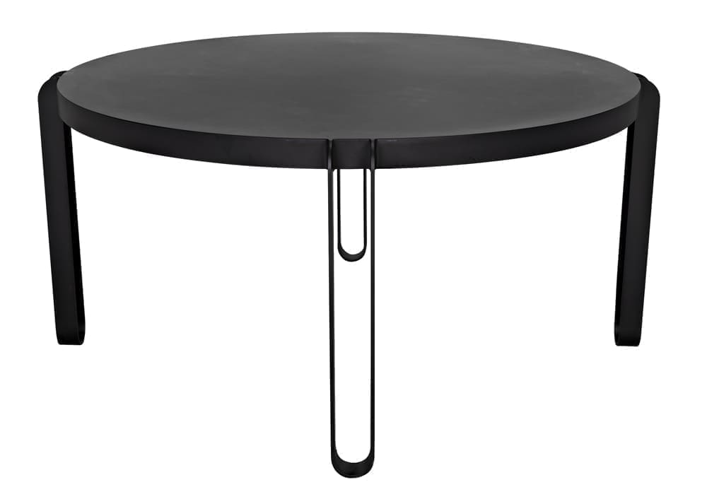 Marcellus Dining Table, 63″, Black Metal