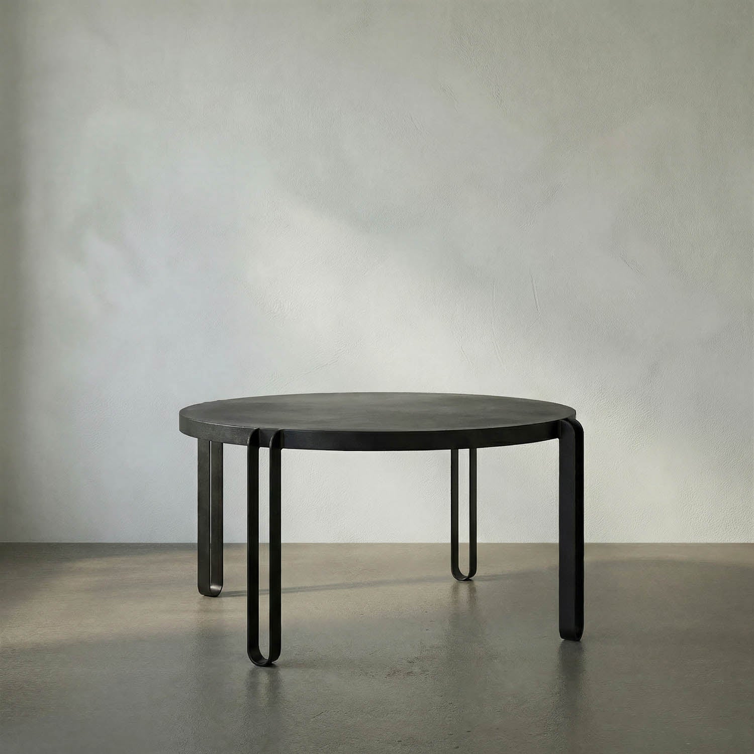 Marcellus Dining Table, 63″, Black Metal by Noir