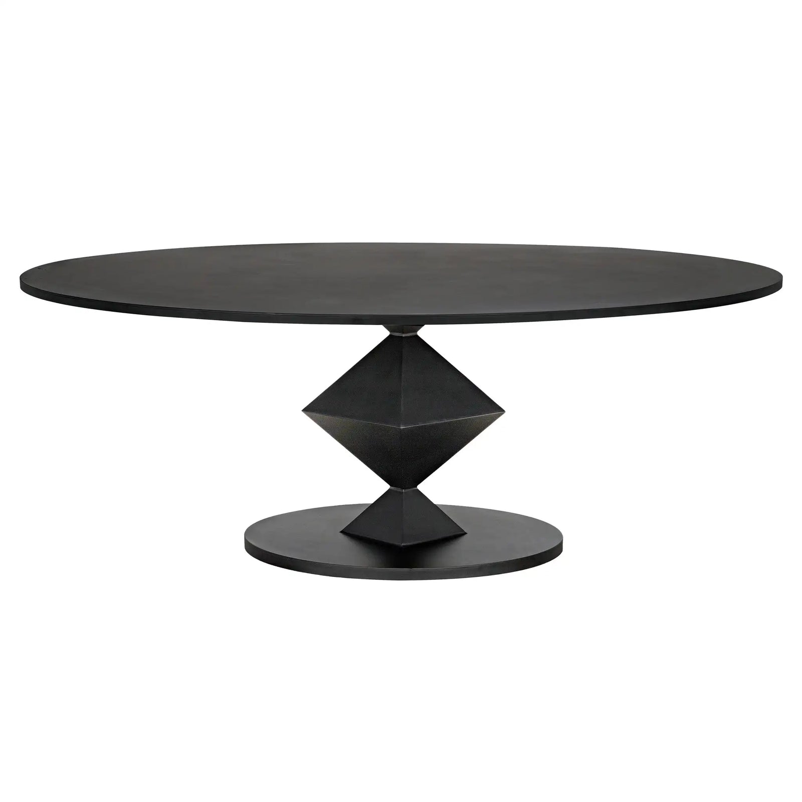 Katana Oval Dining Table, Black Metal