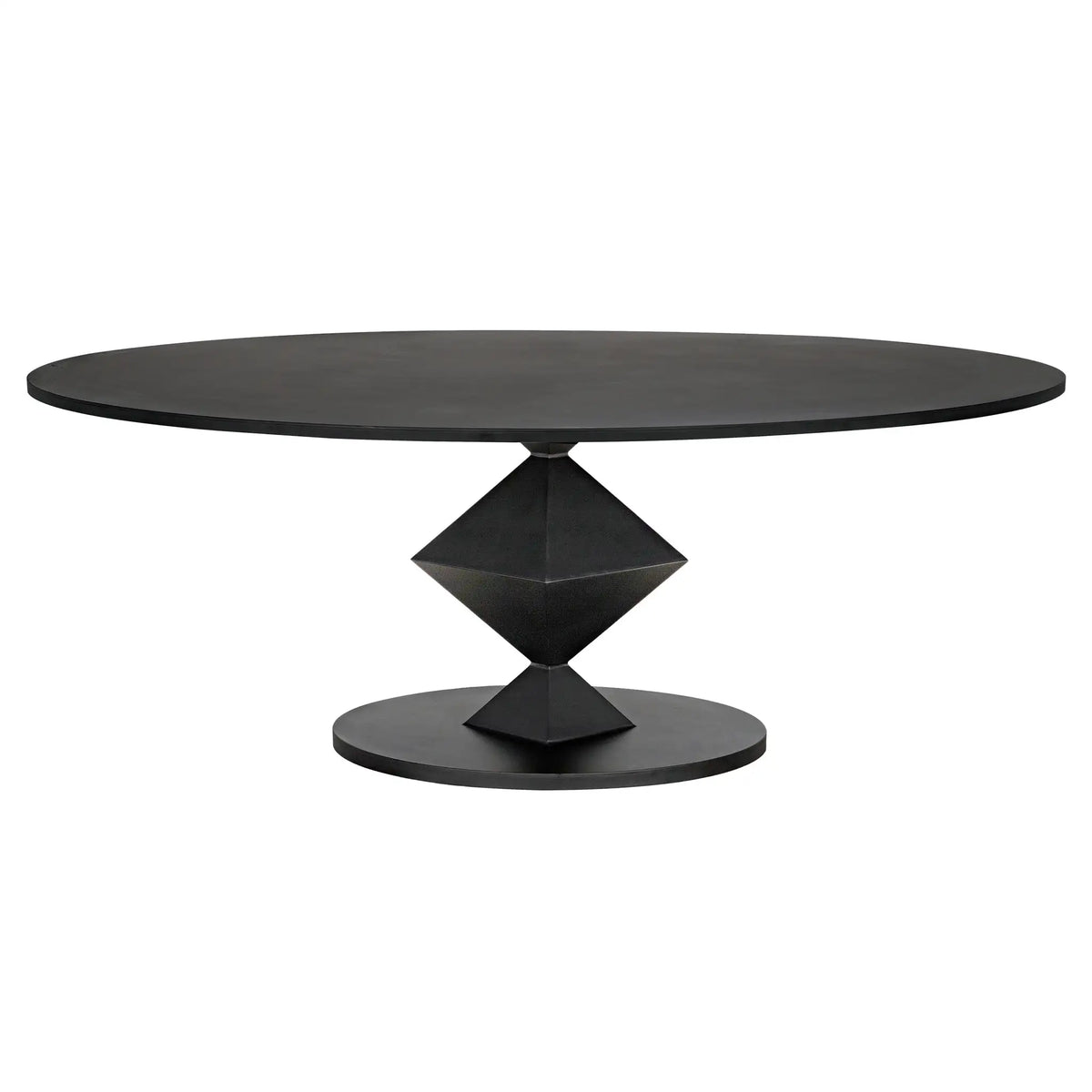 Katana Oval Dining Table, Black Metal