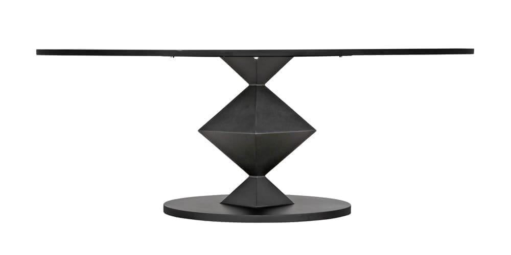 Katana Oval Dining Table, Black Metal