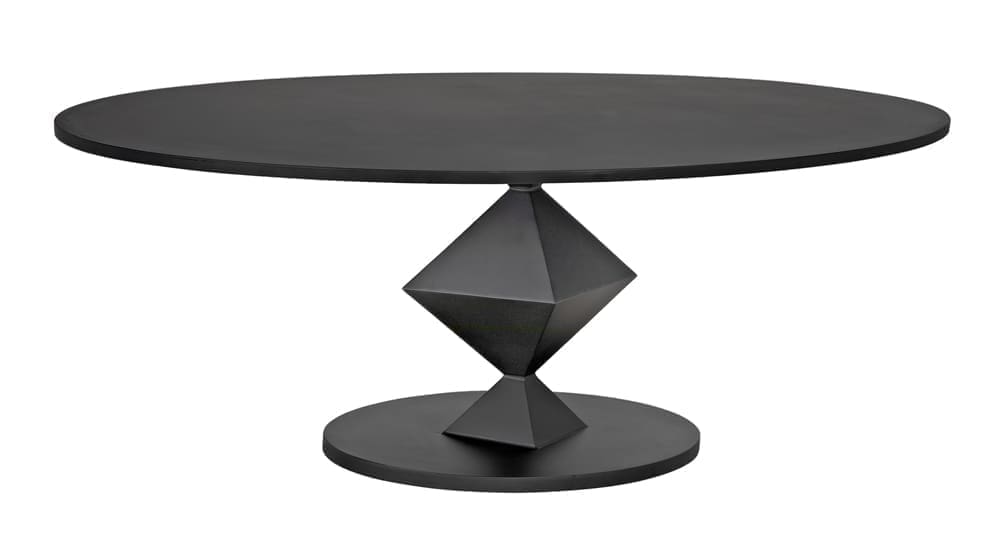 Katana Oval Dining Table, Black Metal