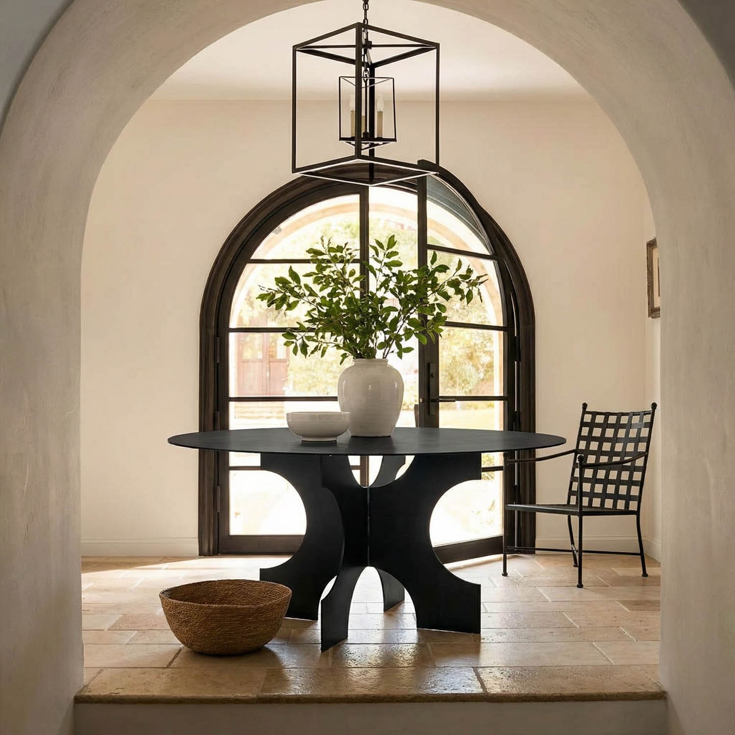 Element Dining Table, Black Metal