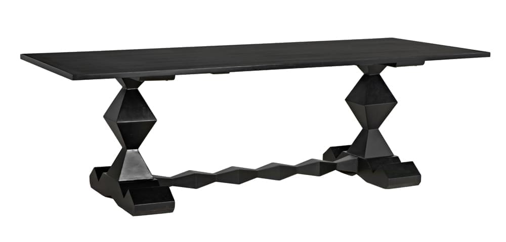 Madeira Dining Table, Hand Rubbed Black