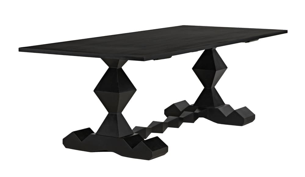 Madeira Dining Table, Hand Rubbed Black