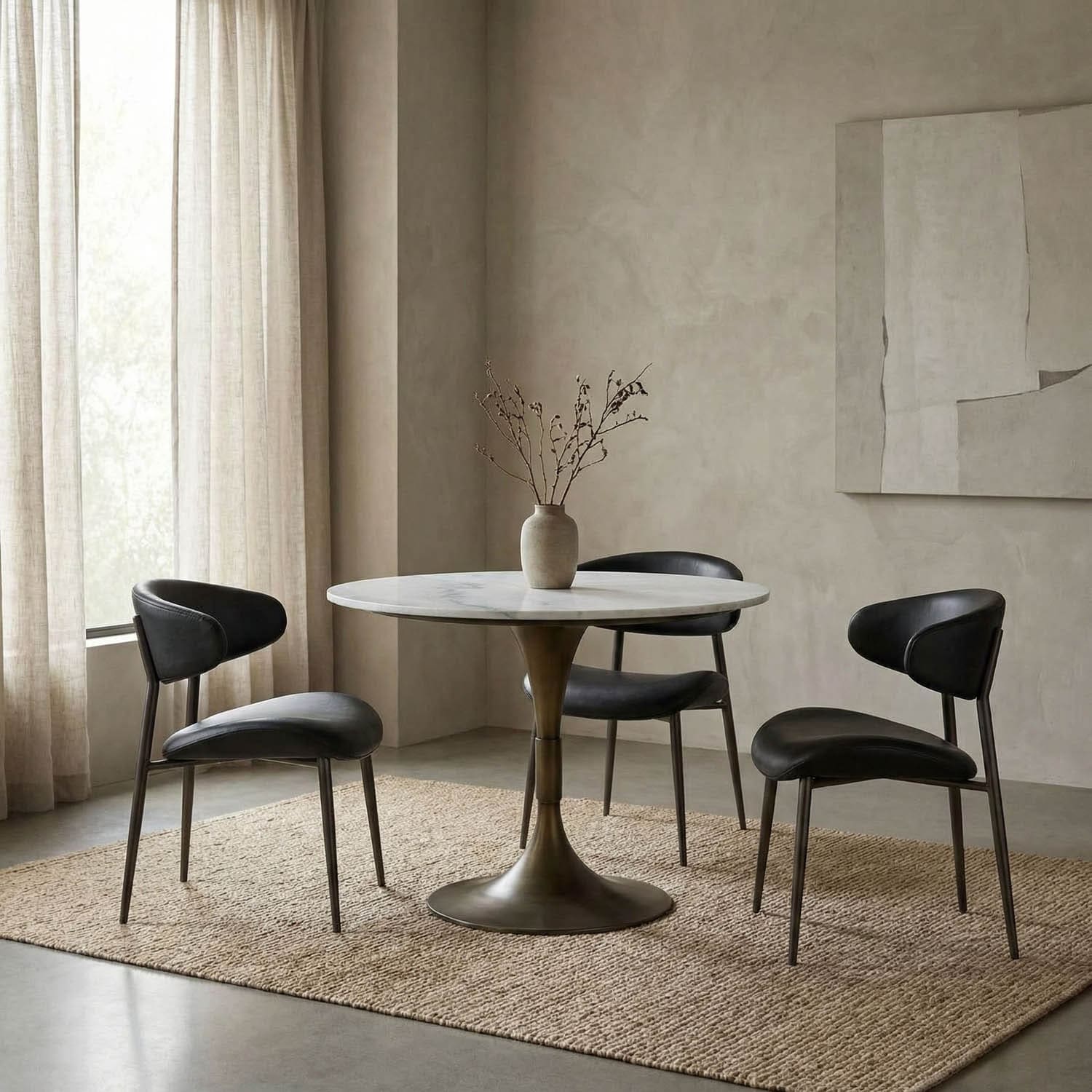 Jman Table 36″, Aged Brass Finish
