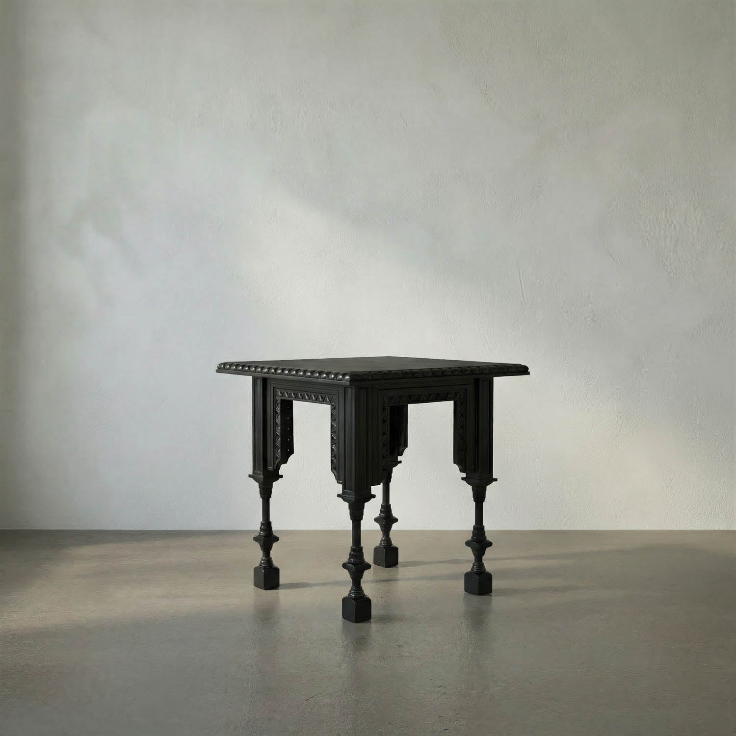 Luxor Side Table, Hand Rubbed Black by Noir
