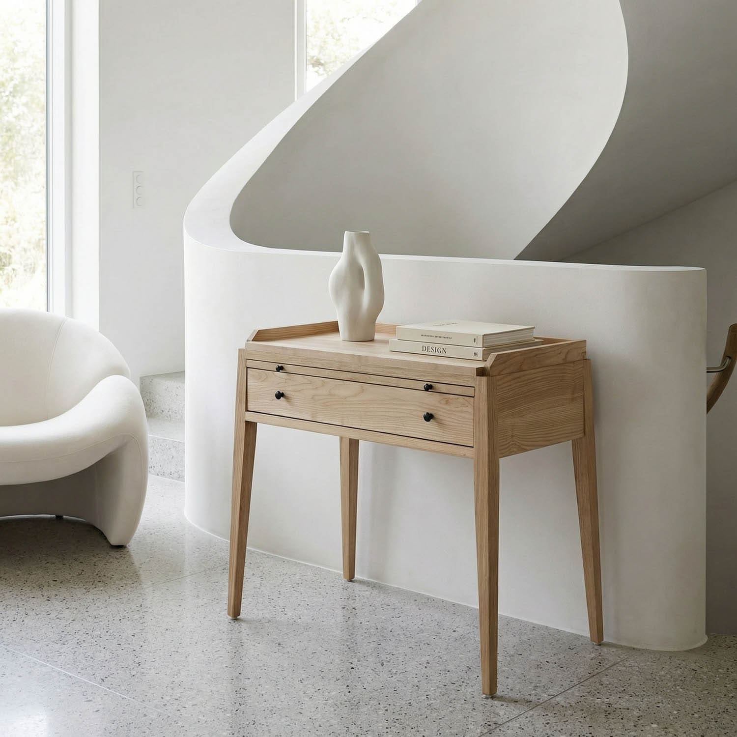 Hiller Side Table, Elm