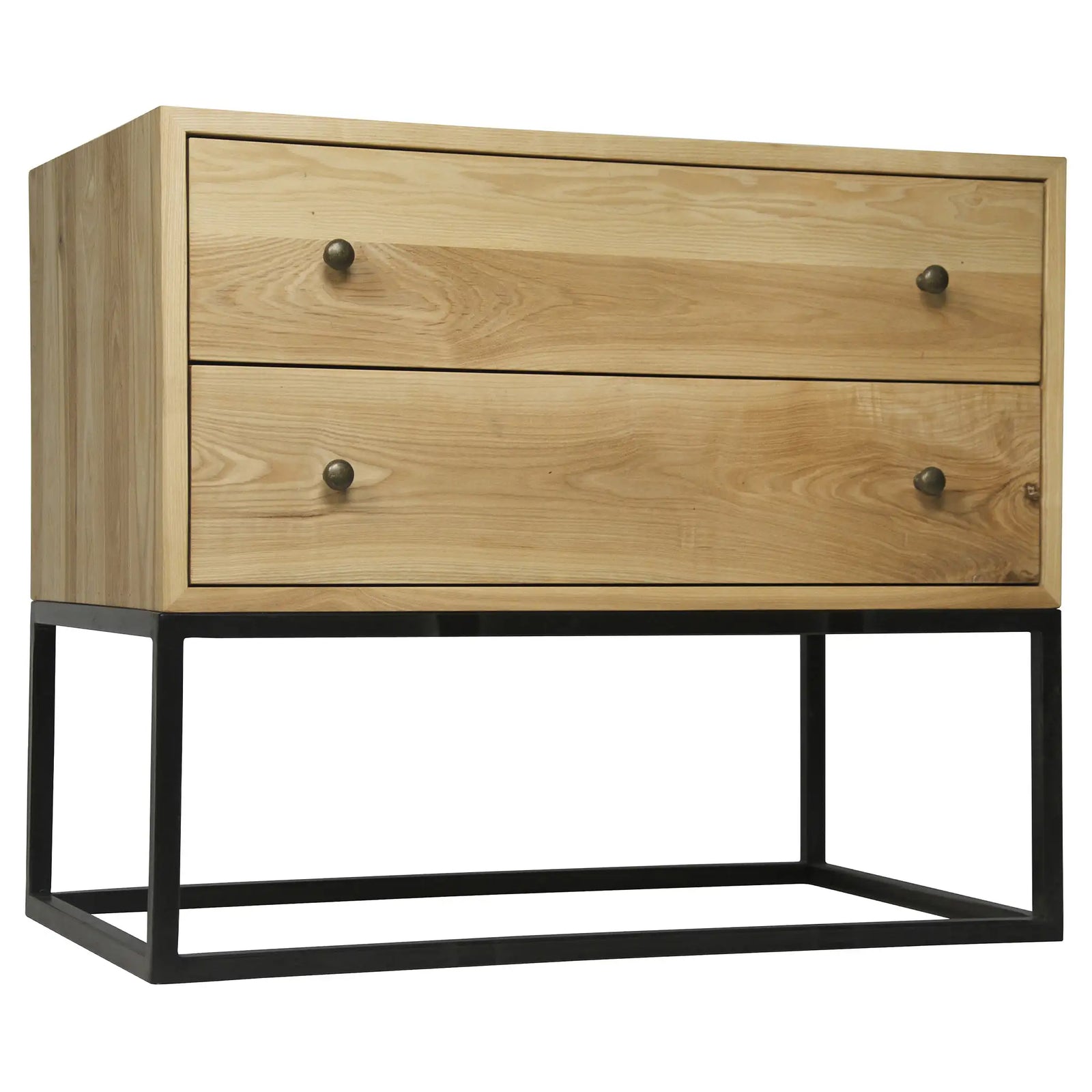 Downtown Side Table, Elm and Black Iron
