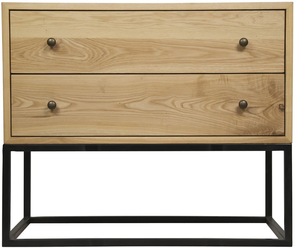 Downtown Side Table, Elm and Black Iron