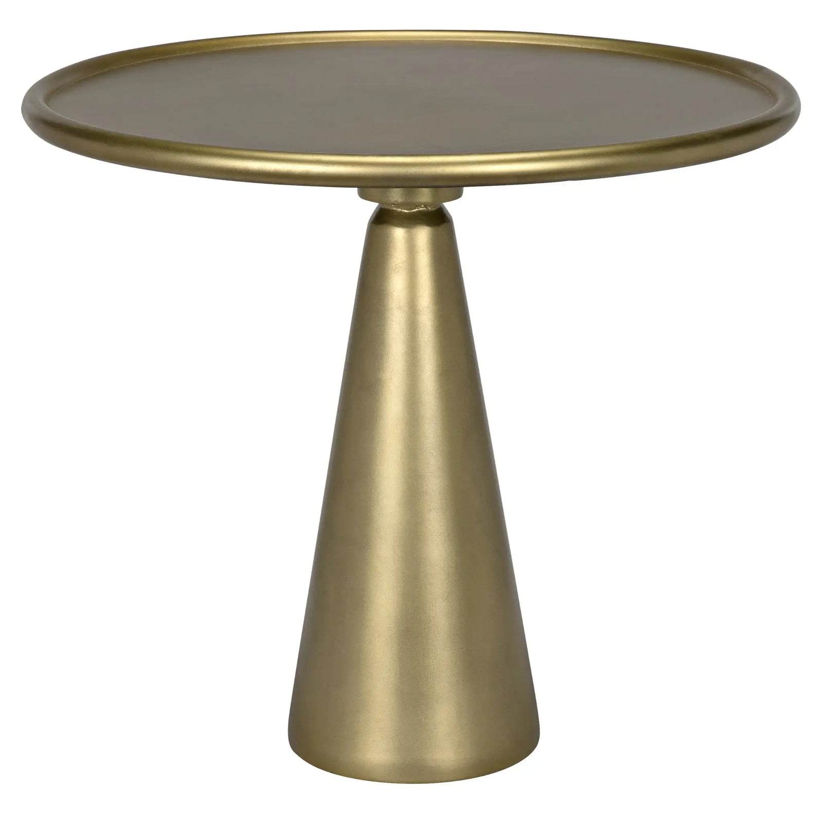Hiro Short Side Table, Metal with Brass Finish
